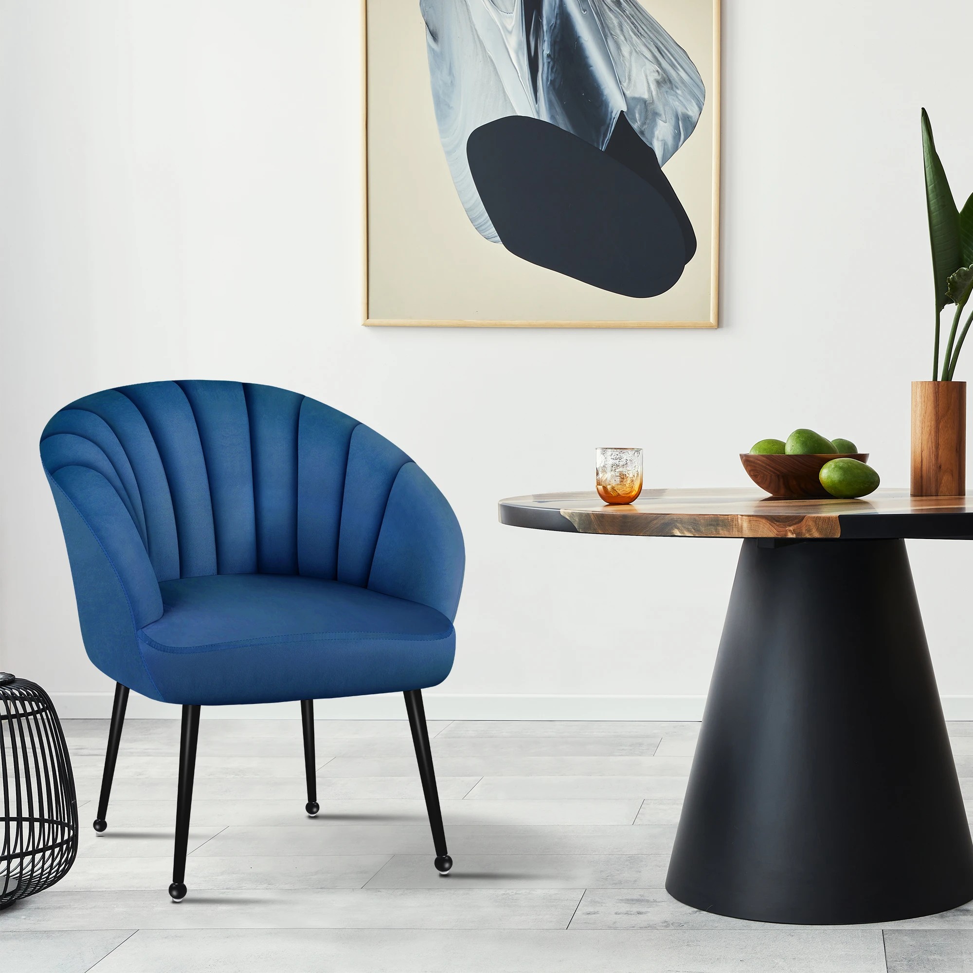 3 Alfordson Armchair Lounge Chair Accent Tub Chair Sofa Couch Velvet - Blue, 3 of 9