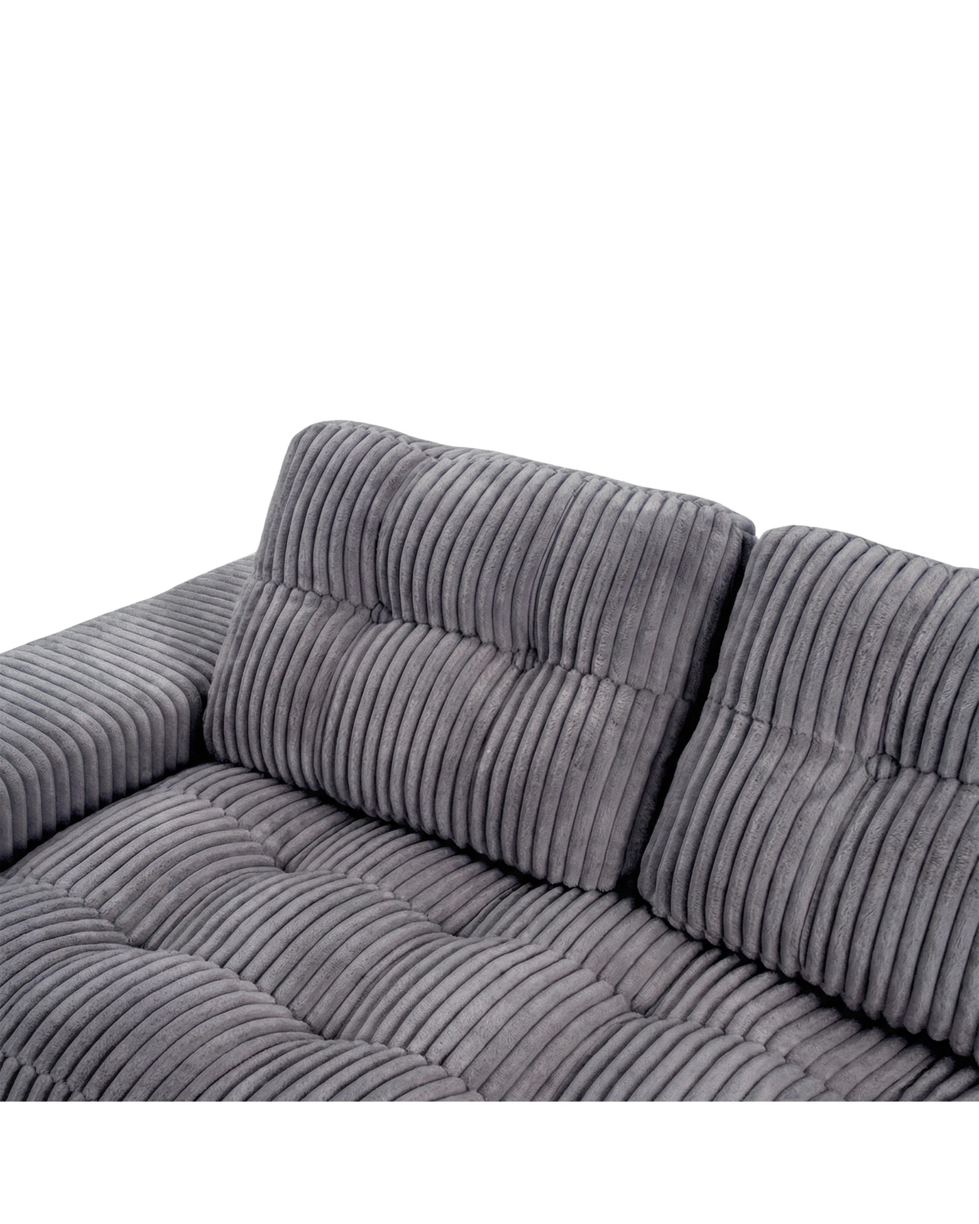 10 Advwin Folding Sofa Bed 2 in 1 Convertible Floor Loveseat Sofa Fold Out Corduroy Sleeper Couch with 2 Pillows, 10 of 10