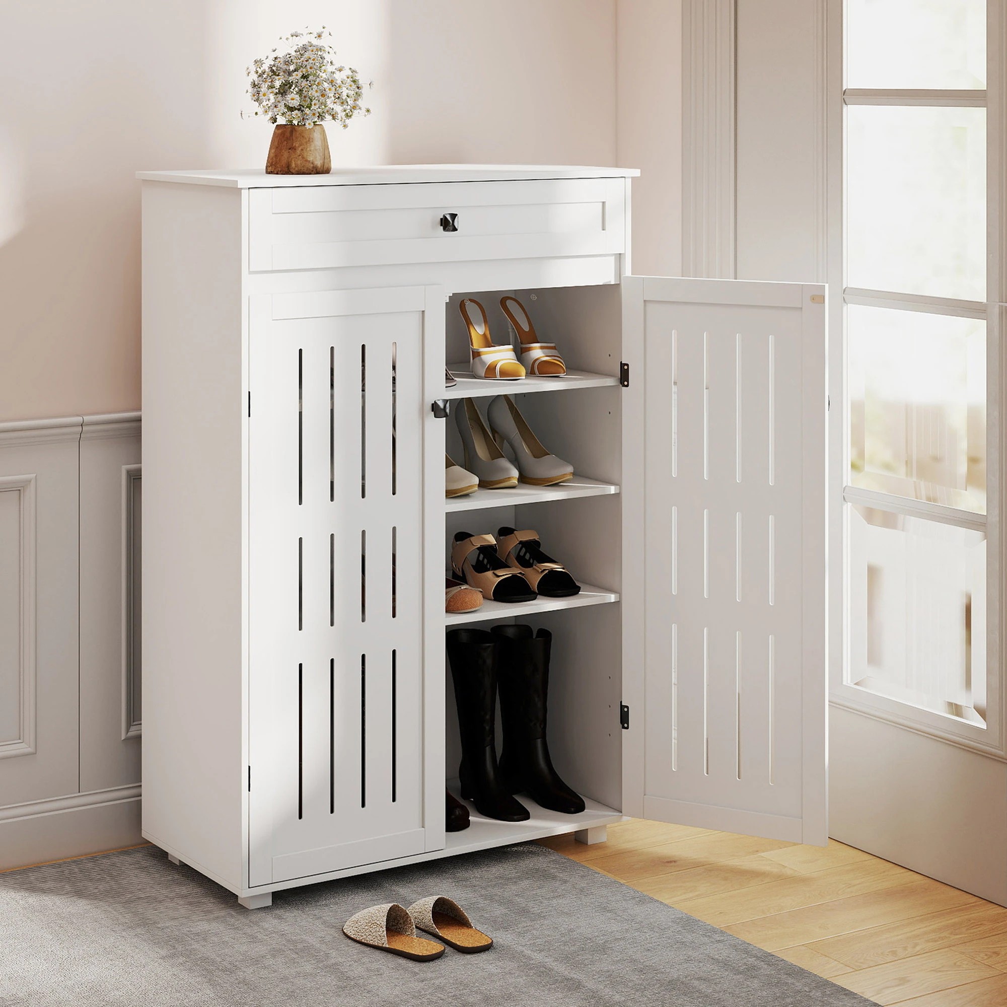 7 Levede Shoe Cabinet 5-Tier - White, 7 of 10