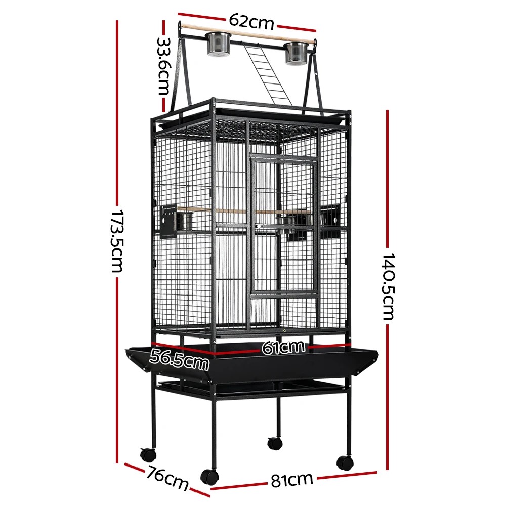 2 i.Pet Bird Cage 173cm Large Aviary - Black, 2 of 6