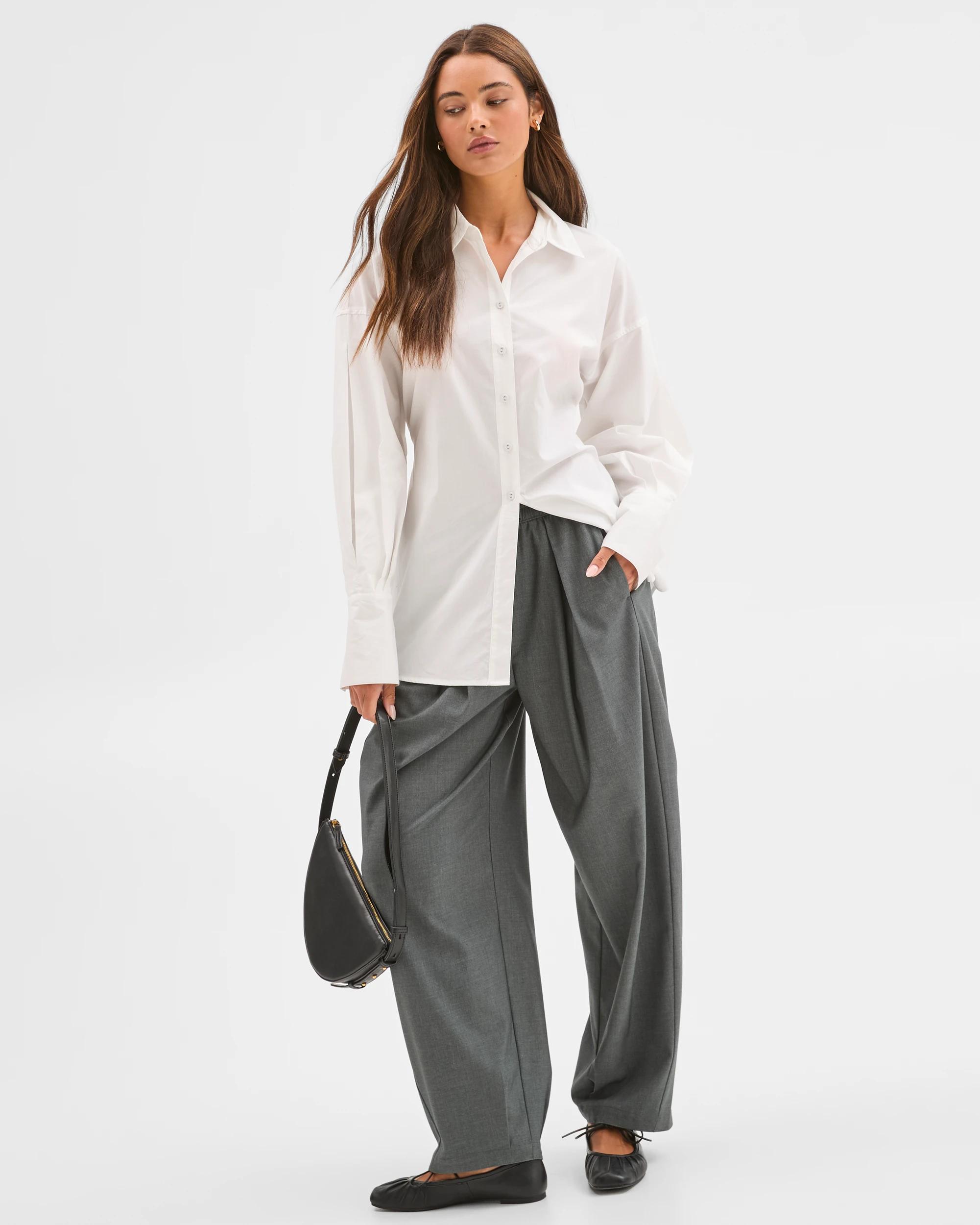 2 Target Lily Loves Australian Cotton Tie Detail Shirt WHITE, 2 of 7