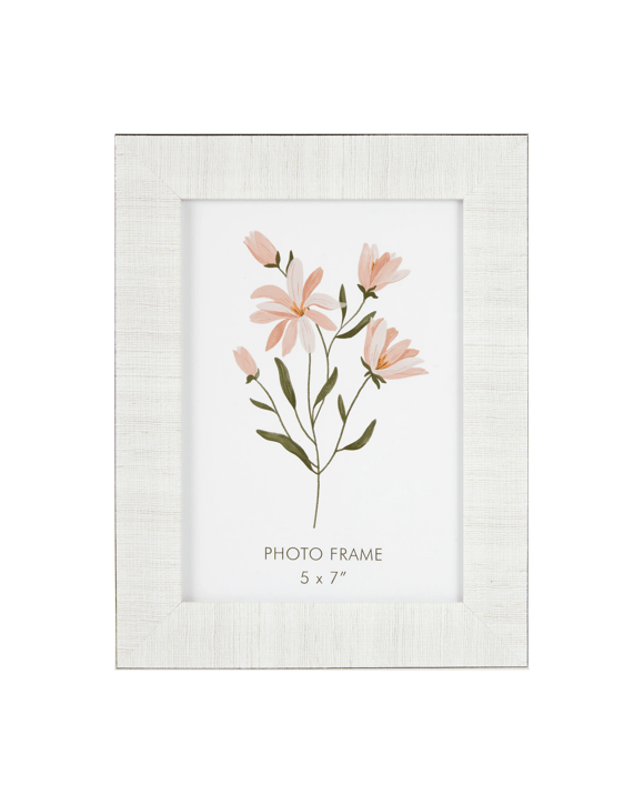 Linen Look Photo Frame - 5in. x 7in. (13cm x 18cm), White