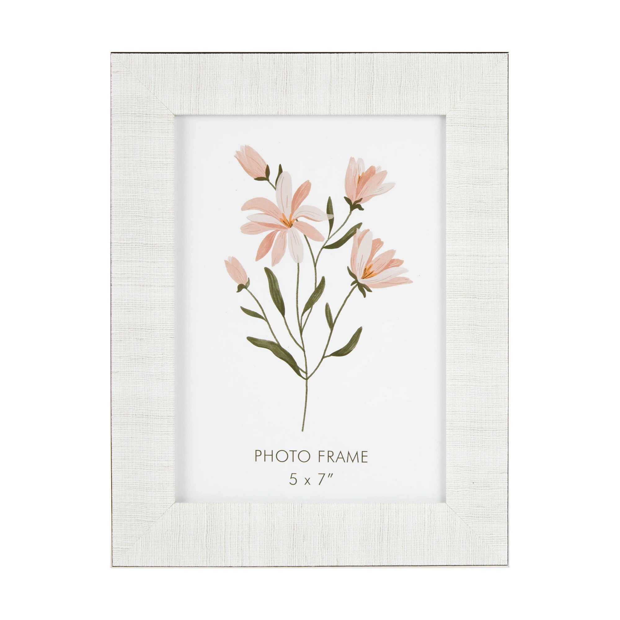 1 Linen Look Photo Frame - 5in. x 7in. (13cm x 18cm), White, 1 of 4