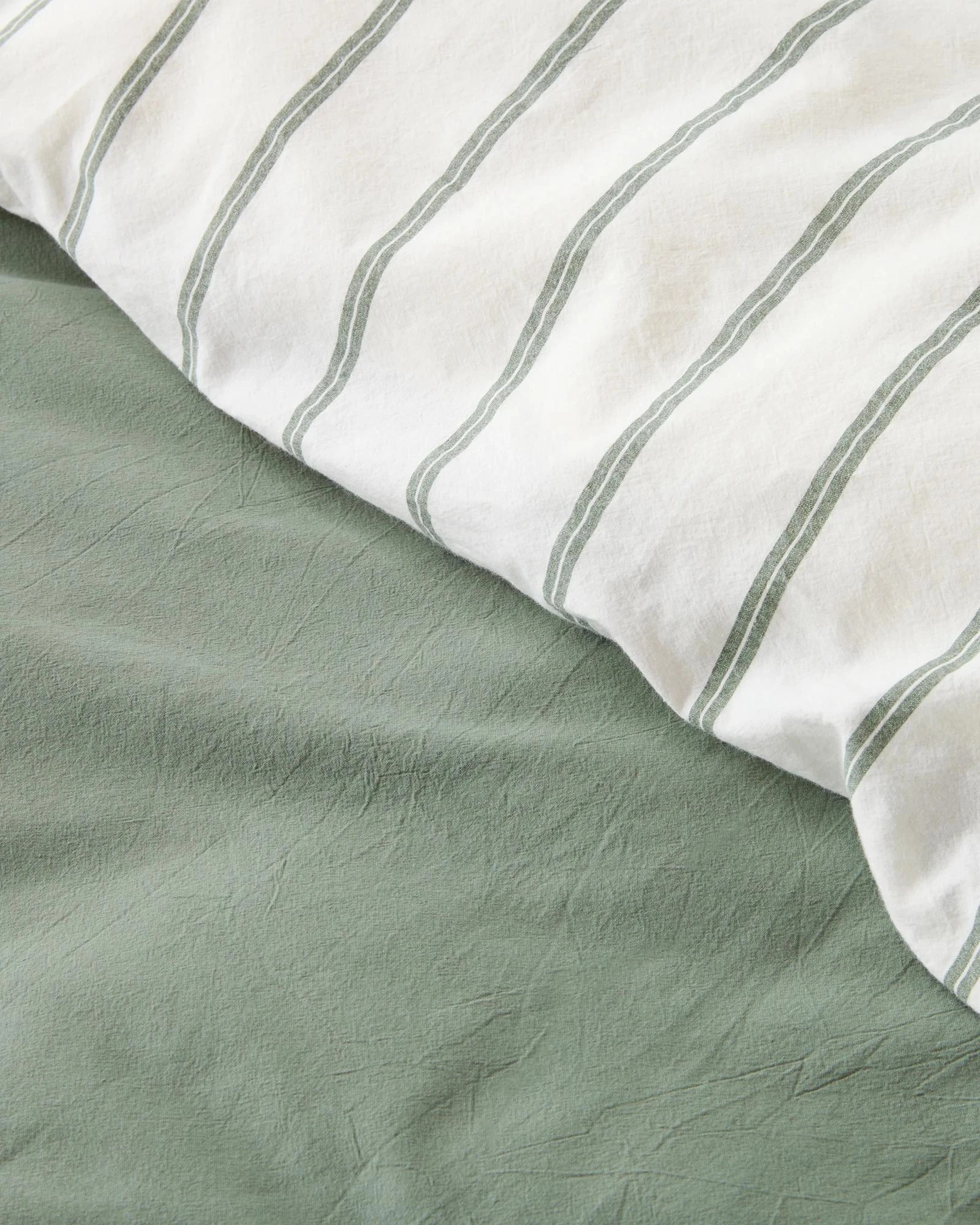 5 Arlo Stonewash Stripe Quilt Cover Set - Super King Bed - Green, 5 of 6