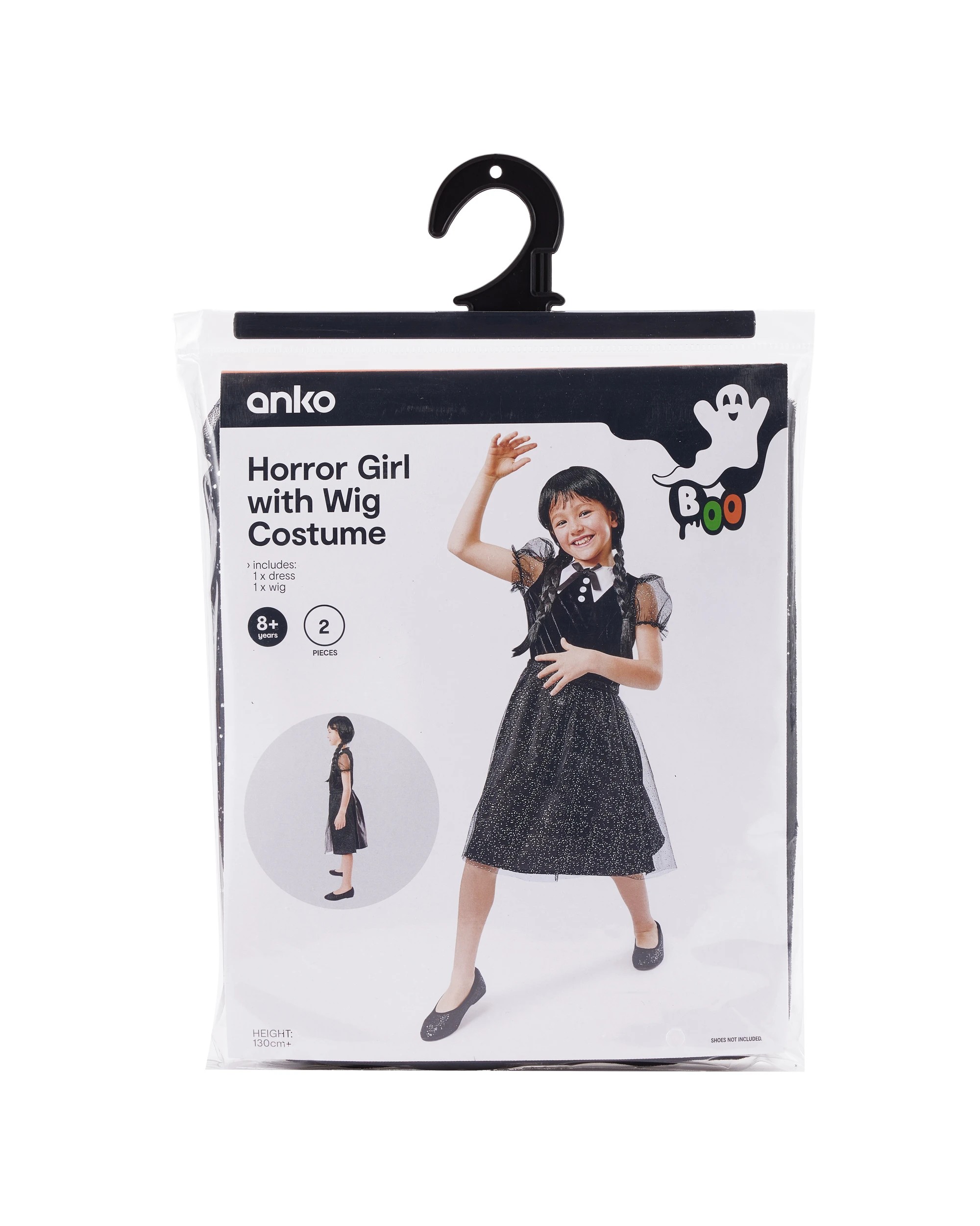 9 2 Piece Horror Girl with Wig Costume - Ages 8+, 9 of 10