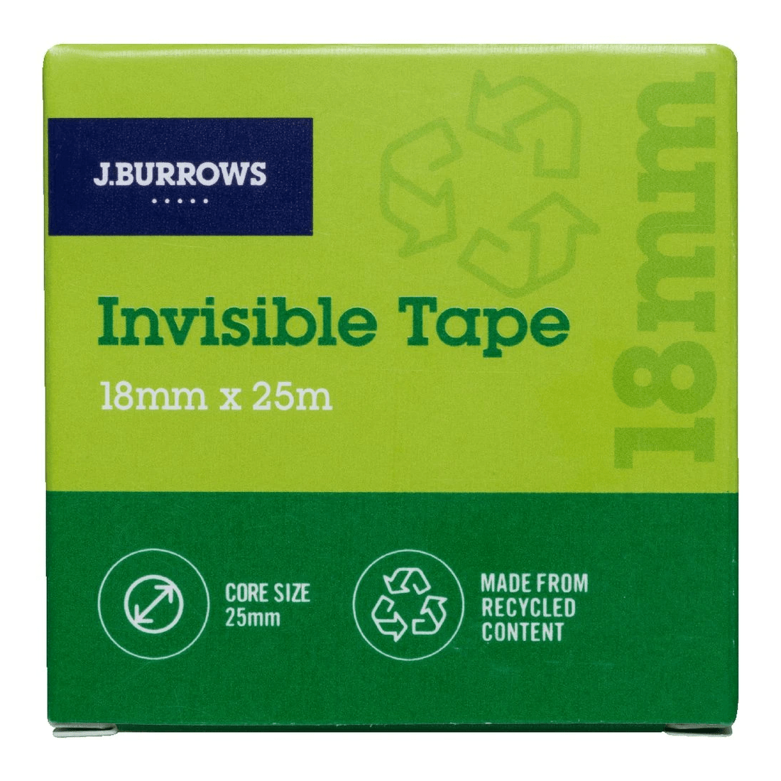 2 J.Burrows Invisible Adhesive Tape 18mmx25m 4 Pack, 2 of 3