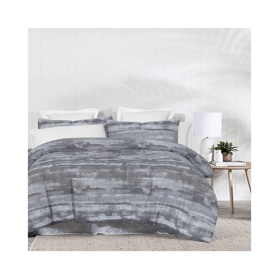 2 Amsons Eden Pure Cotton Quilt Cover Set - Grey &amp; Brown, Extra Pillowcases - Grey, 2 of 3
