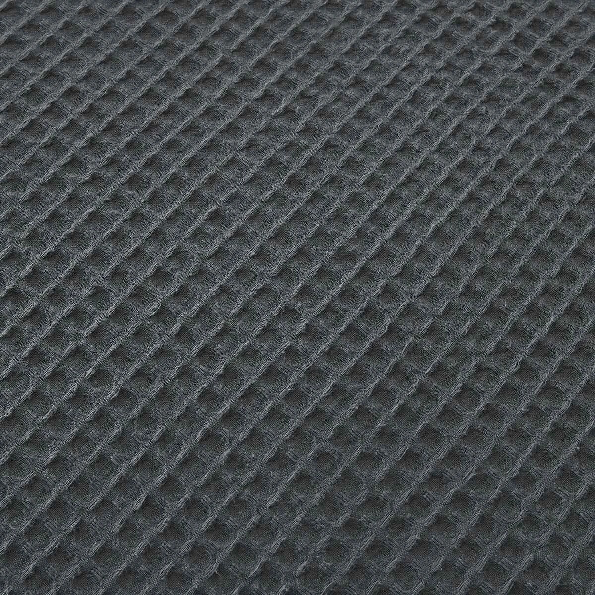 4 Waffle Cotton Quilt Cover Set - Queen Bed, Charcoal, 4 of 6