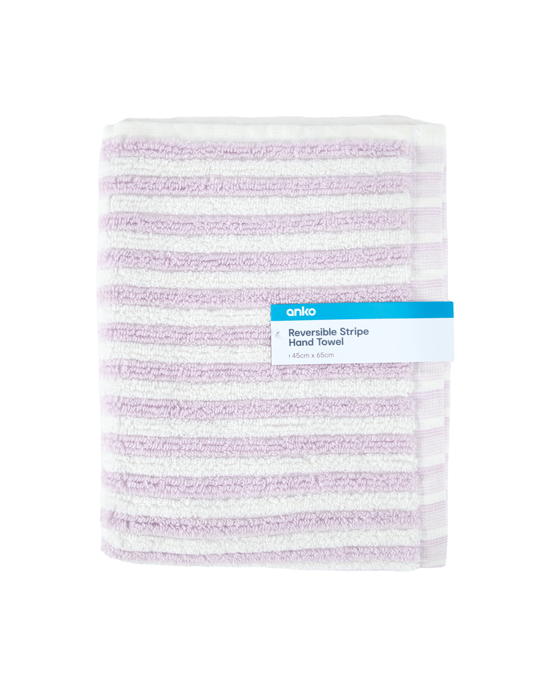 5 Cotton Reversible Stripe Hand Towel - Lilac, 5 of 6