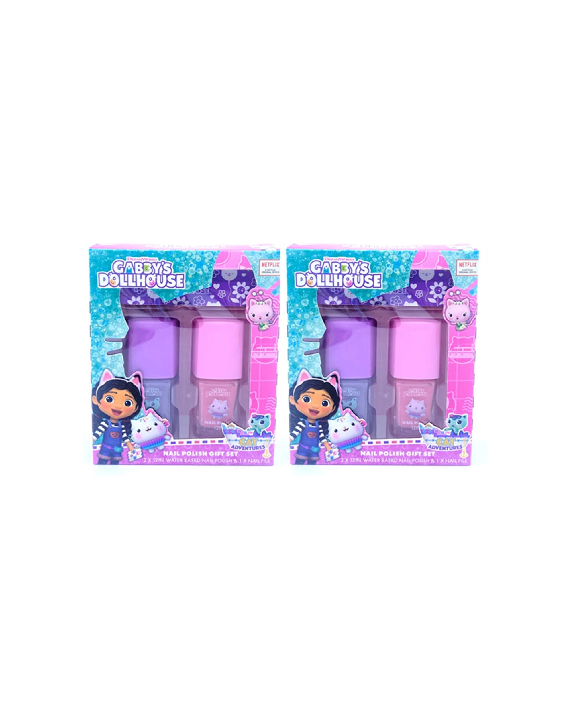 1 Gabbys Dollhouse 2PK 3pc Kids Nail Polish Gift Set - Multi, 1 of 3