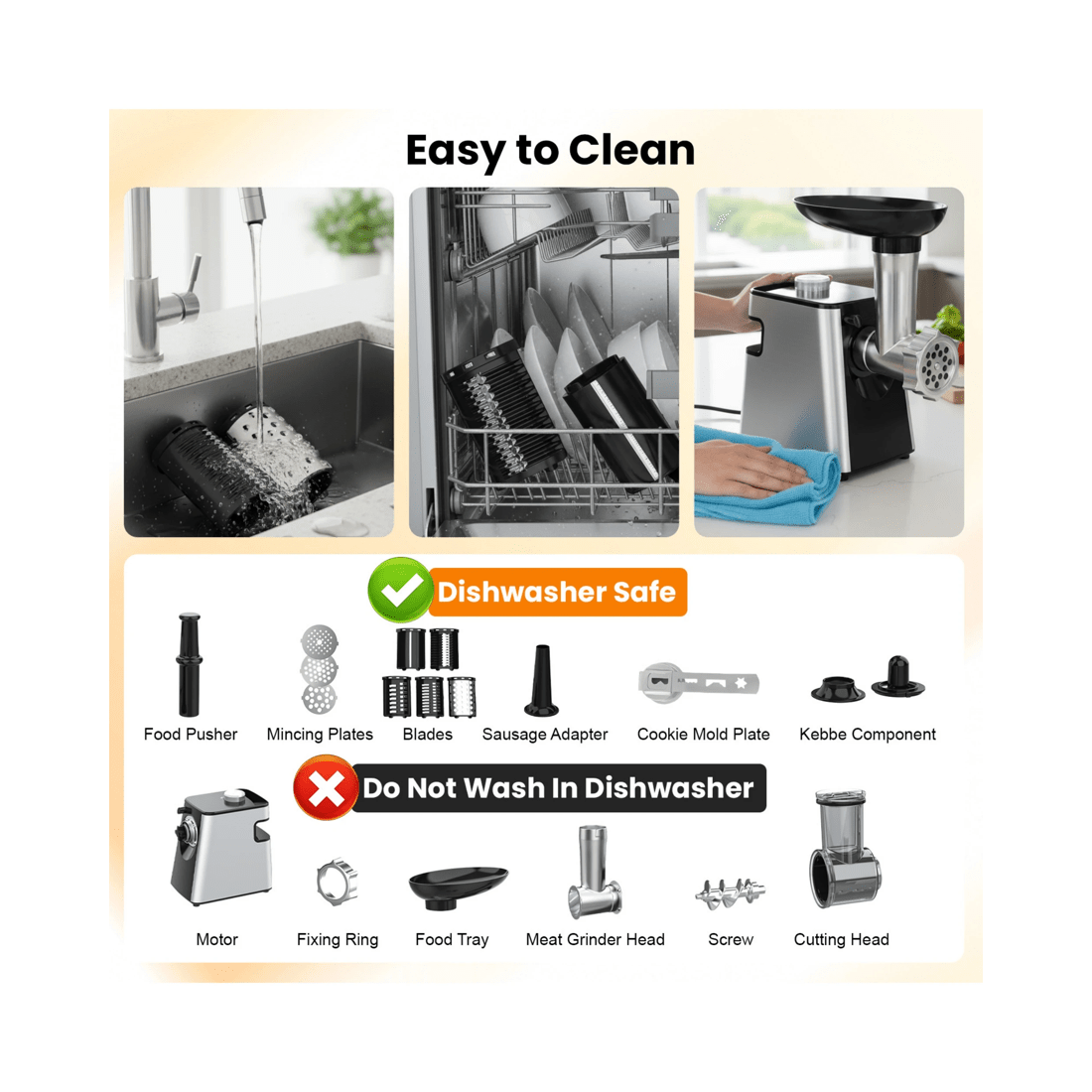 7 Advwin 8-IN-1 Electric Multi Food Processor, Cheese Grater, Meat Grinder Veges Slicer Shredder Sausage Stuffer, 7 of 8