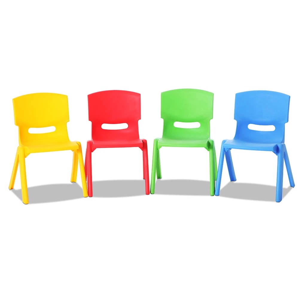 1 Keezi Kids Chairs Set Plastic Set of 4 Activity Study Chair 50KG - Multi, 1 of 8