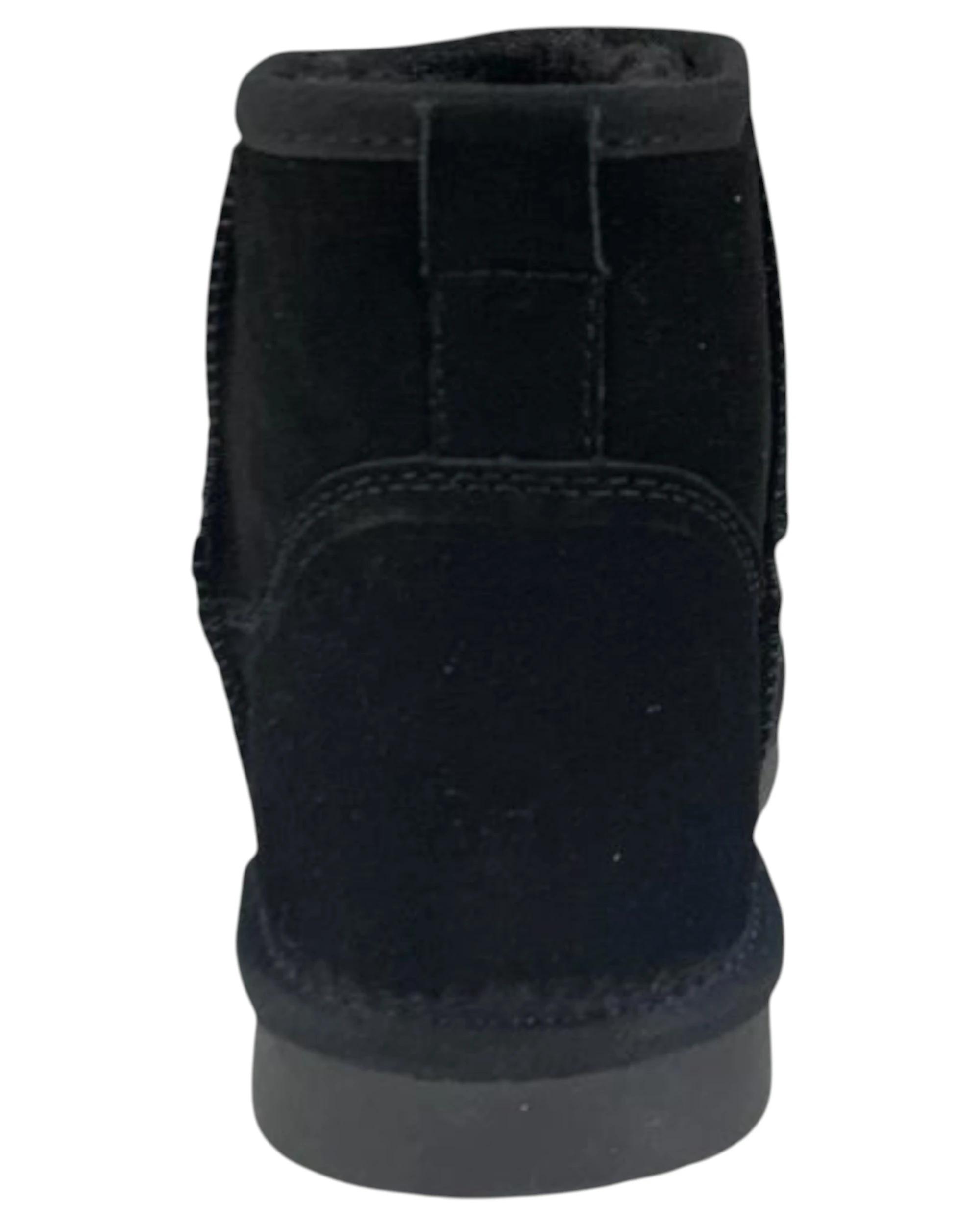 4 Grosby Mens Juneau Black Boot Slippers Casual Slip On Shoes BLACK, 4 of 8