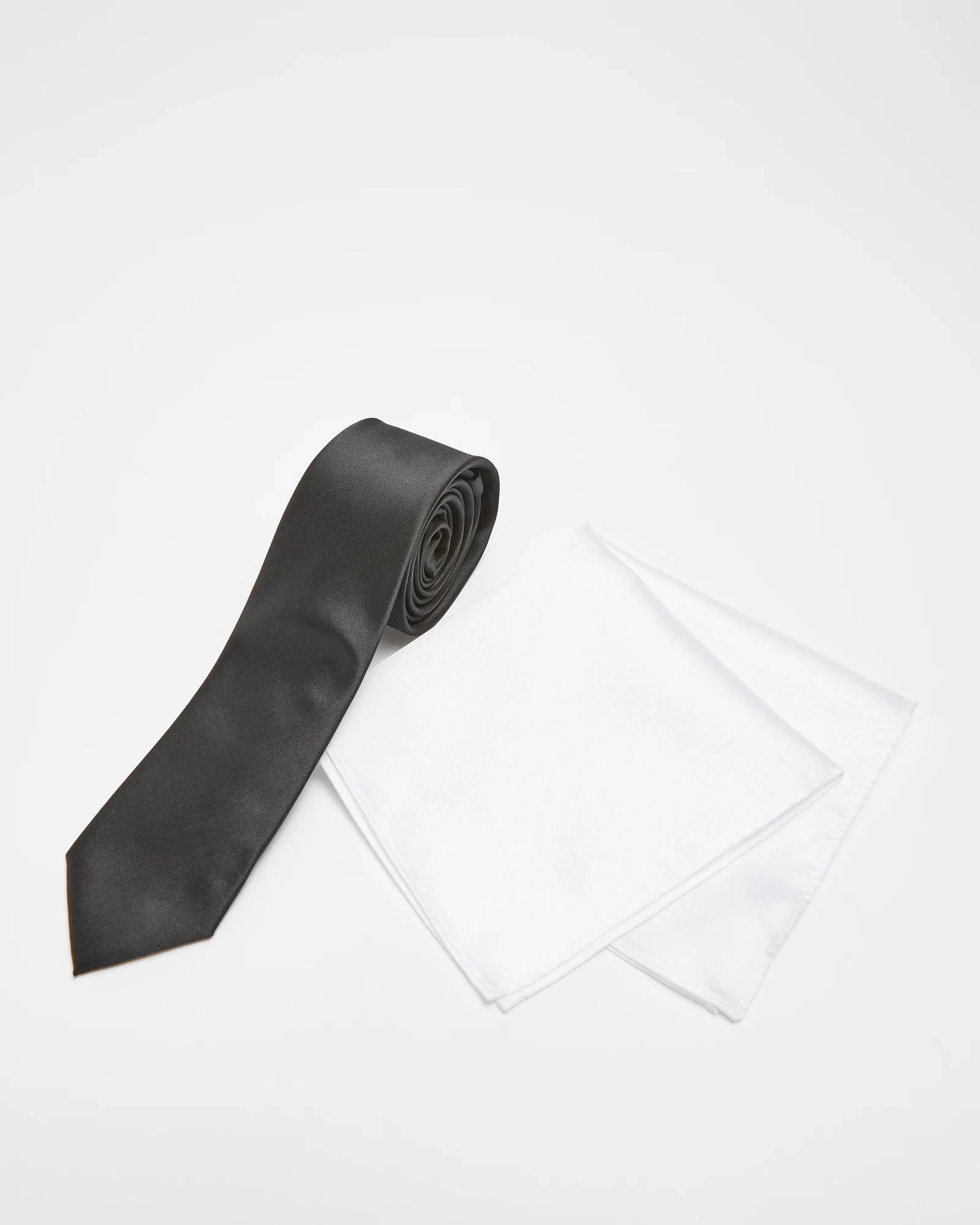 1 Target Tie and Pocket Square Set BLACK / WHITE, 1 of 2