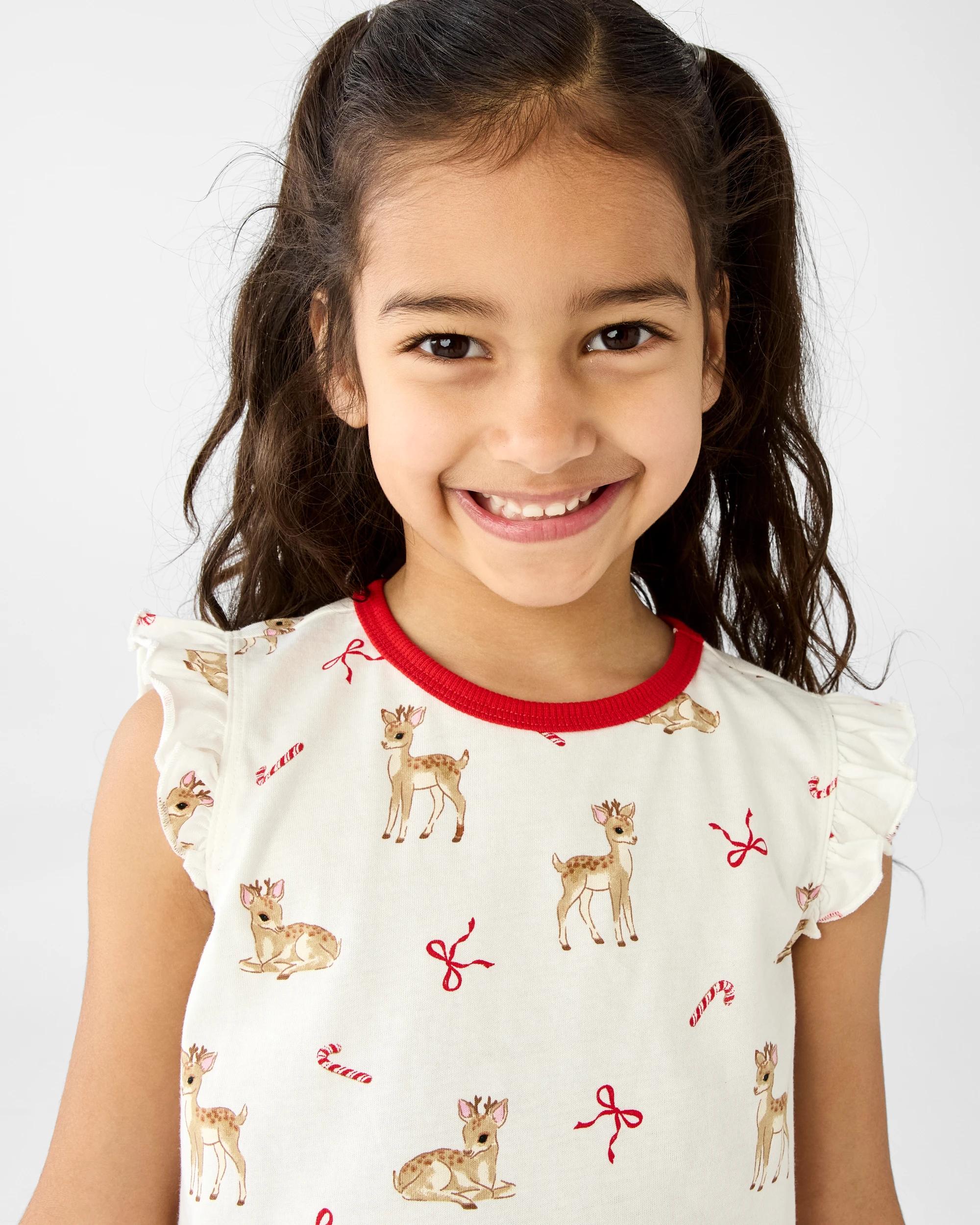 3 Christmas Knit Frill Pyjama Set Wht Deer, 3 of 8