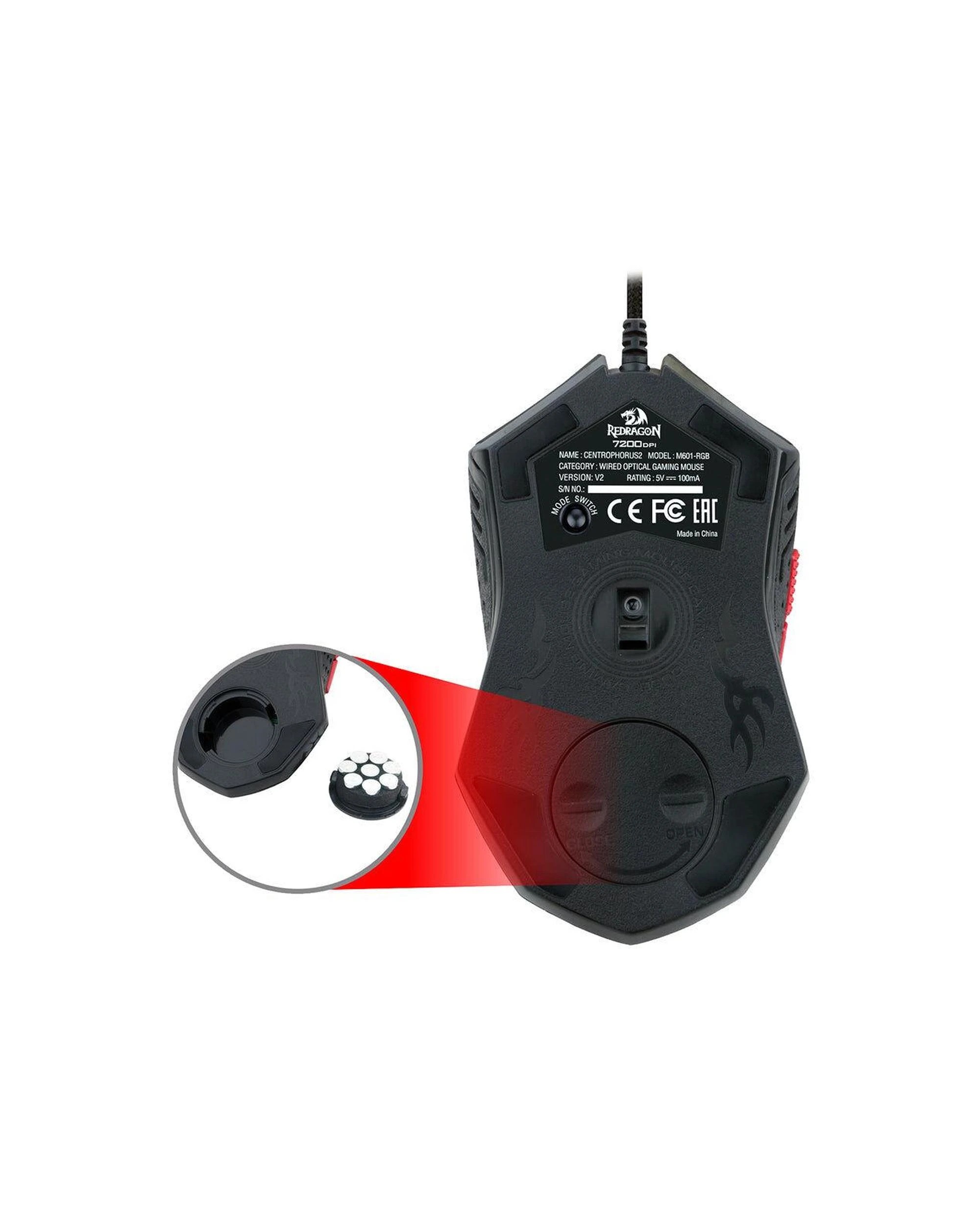 9 Redragon M601 Centrophor RGB Wired Gaming Mouse - Black, 9 of 9