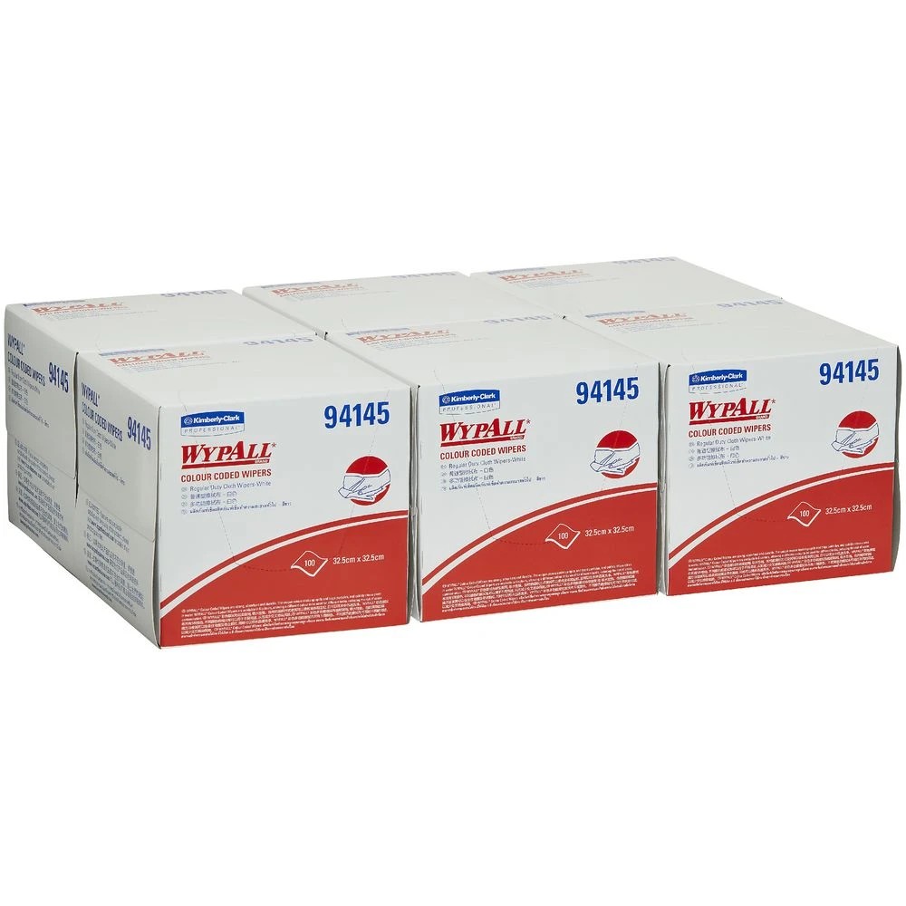 2 WypAll Colour Coded Regular Duty Cloths White 600 Pack, 2 of 2