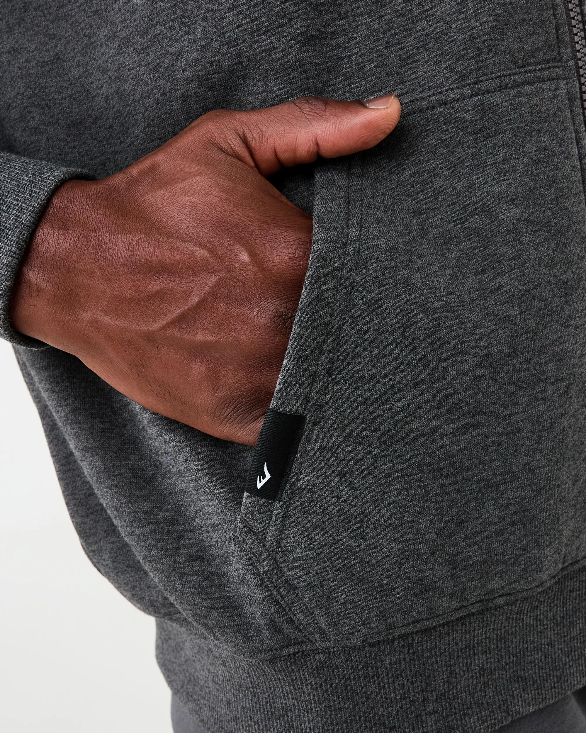 7 Everlast Mens Zip Through Hoodie Char Marle, 7 of 8