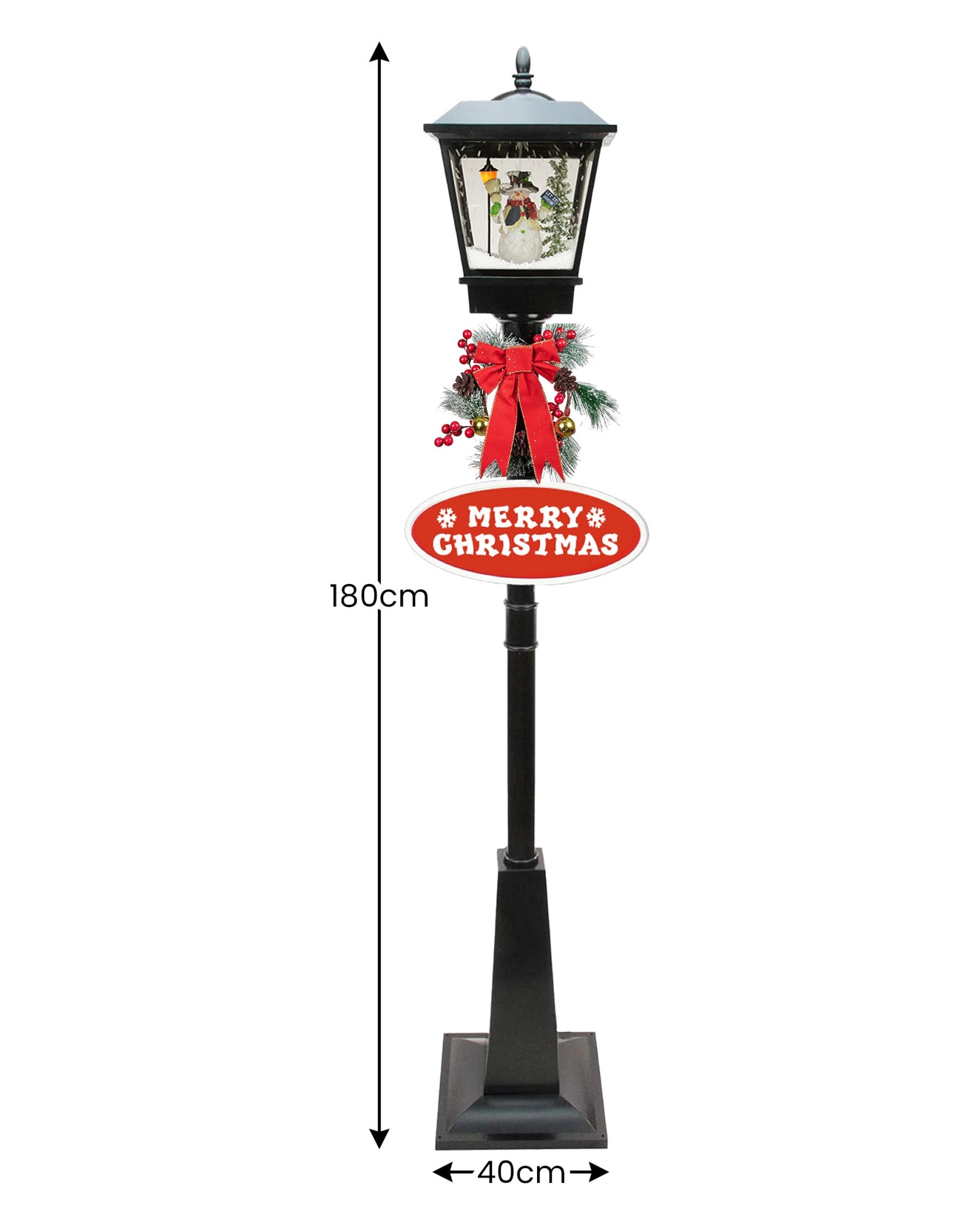 4 Christabelle 1.8m Christmas Lamp Post Outdoor Display Decoration LED Lights Front Yard Lawn Statue Ornament Black, 4 of 4