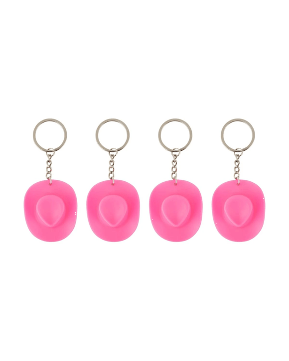 4 Piece Cowgirl Hat Keyrings