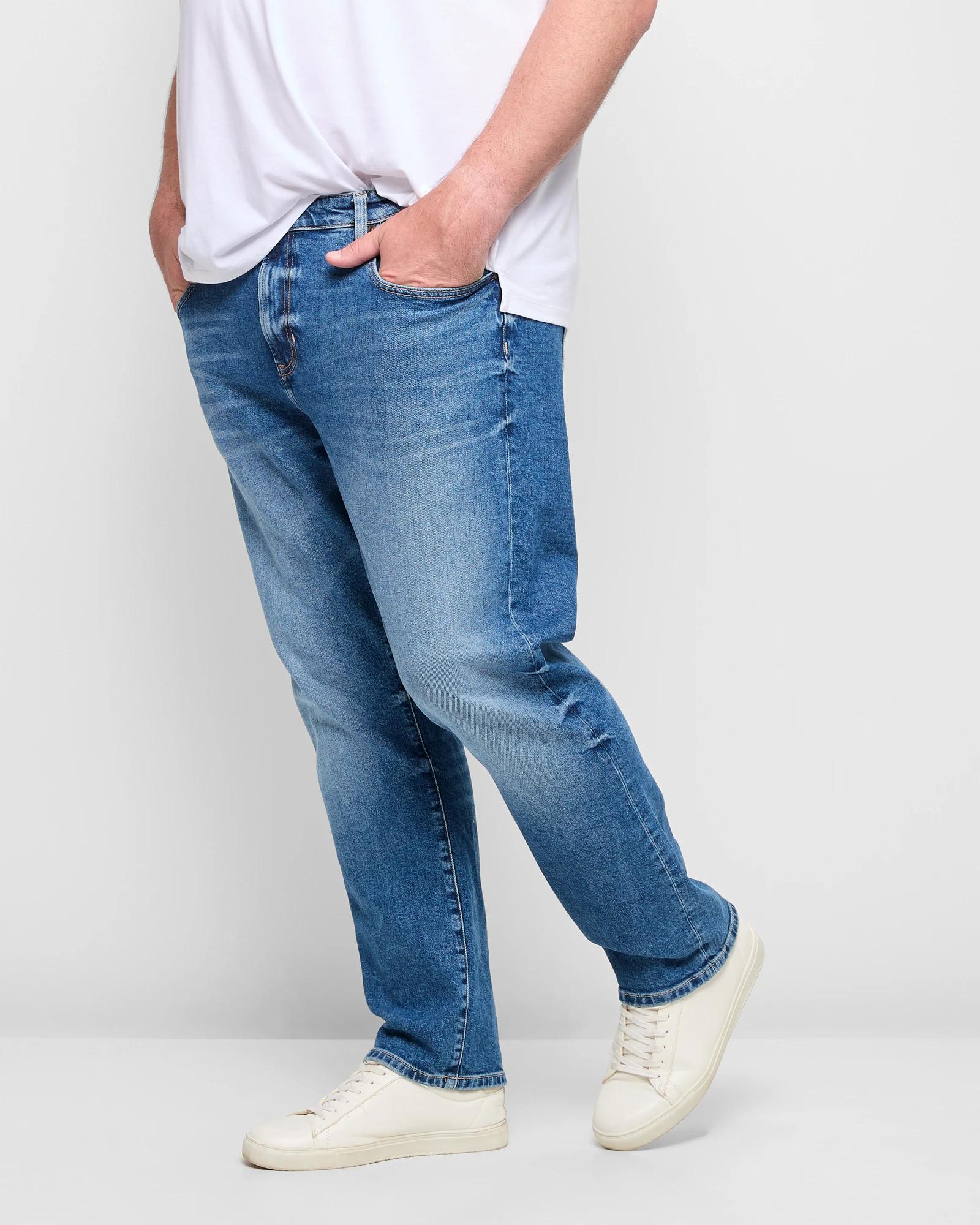 3 Target Plus Size Straight Fit Denim Jeans MIDDLE BLUE, 3 of 5