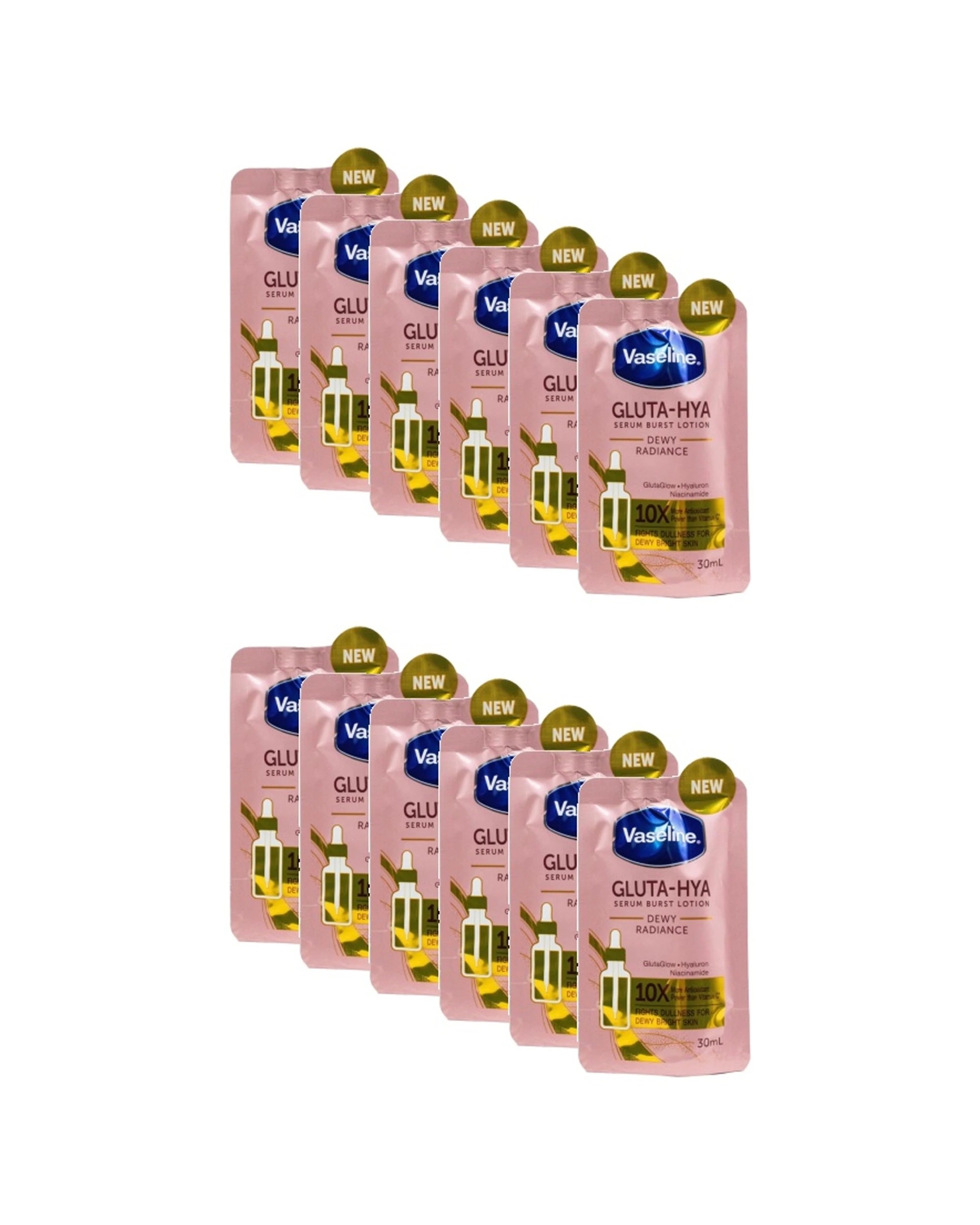 1 Vaseline 12PK Gluta-Hya Serum Burst Lotion Dewy Radiance With Niacinamide 30ml - Pink, 1 of 3