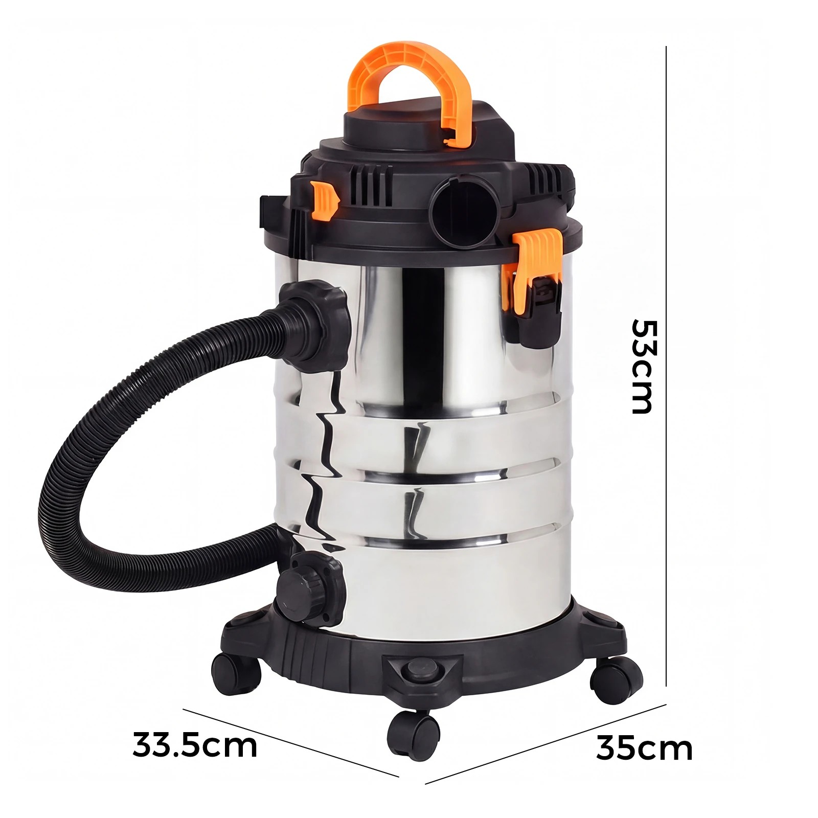 4 Advwin 30L Wet and Dry Vacuum Cleaner with Handheld Blower Wide and Crevice Nozzle Hose - Silver, 4 of 7