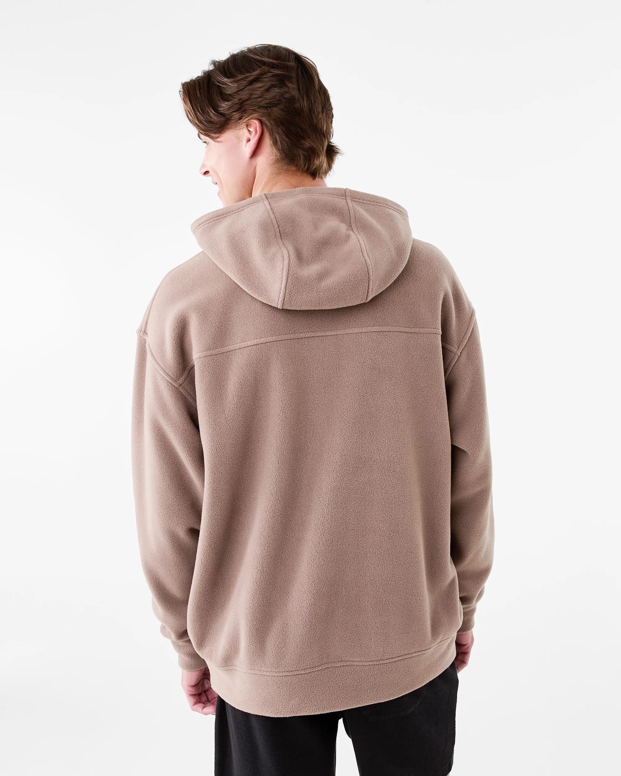 3 Active Mens Oversized Polar Fleece Hoodie Brn Phenix, 3 of 7
