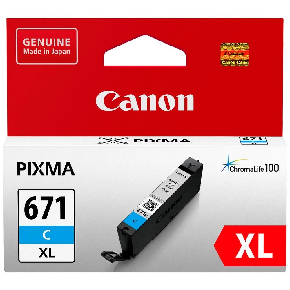 1 Canon CLI 671XL Ink Cartridge Cyan, 1 of 4