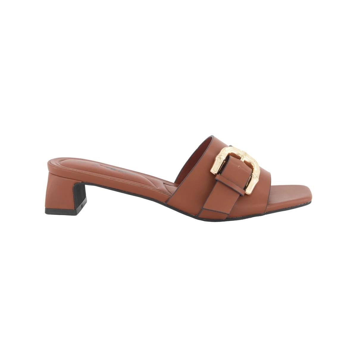 1 Buckle Low Heel Mules Tan, 1 of 5