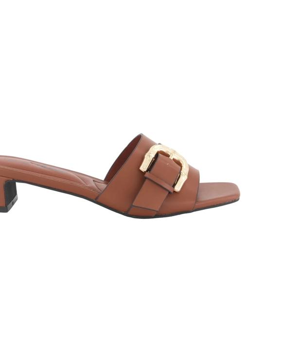 Buckle Low Heel Mules