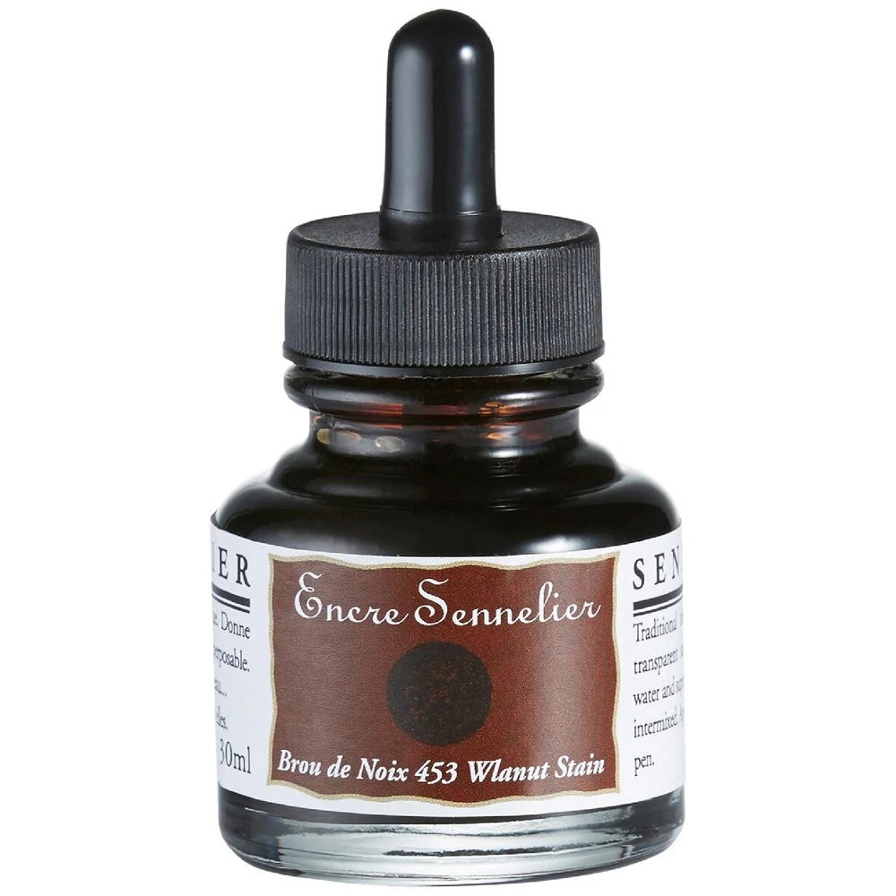 1 Sennelier Encre Drawing Ink 30mL Walnut Stain, 1 of 2