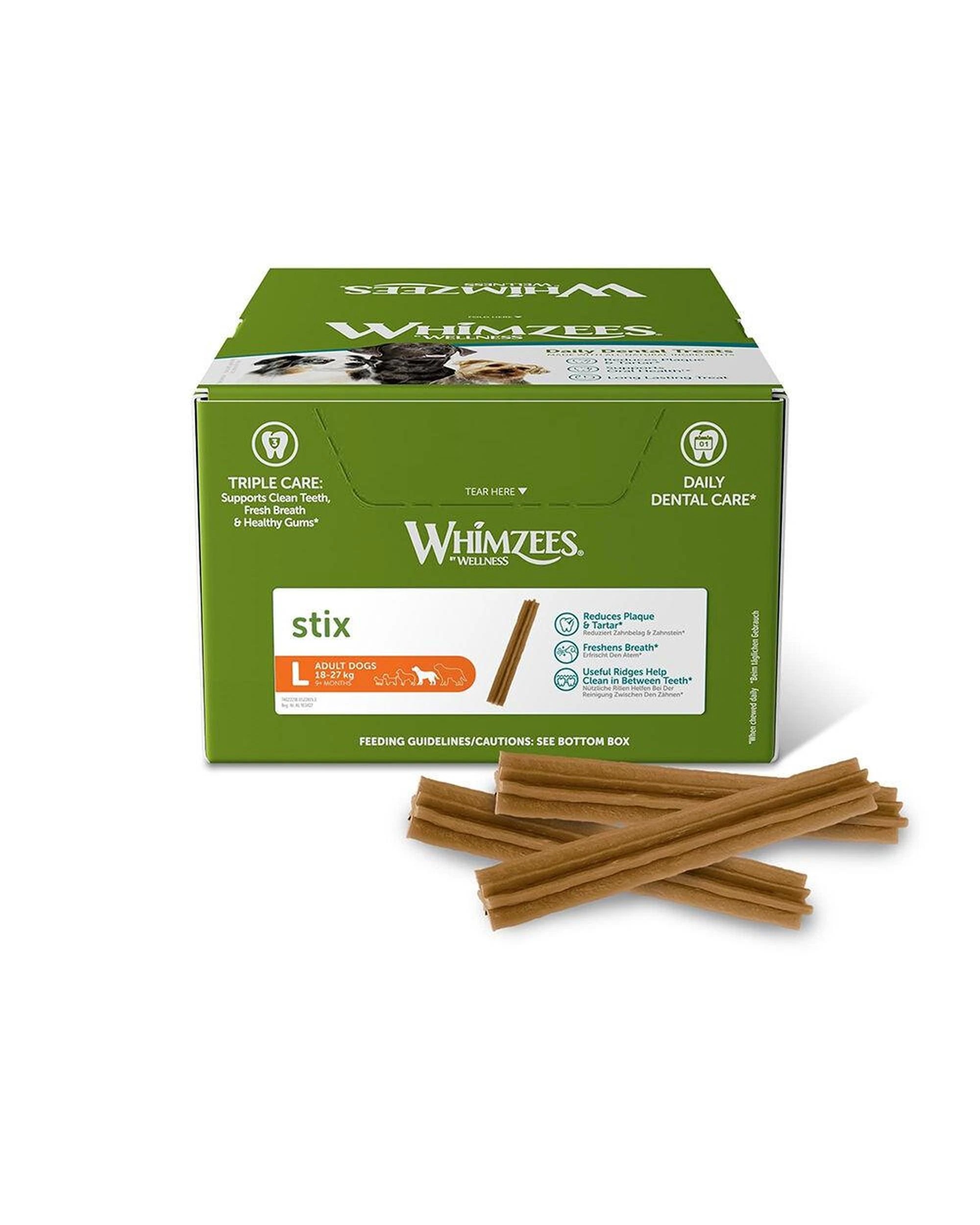 1 Whimzees Stix Daily Dental Treats for Large Dogs 18-27kg 40 Pack, 1 of 1