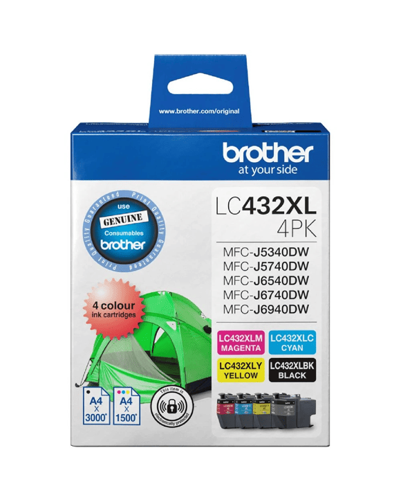 Brother INKvestment LC 432XL  Ink Cartridges 4 Pack