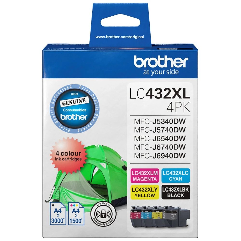 1 Brother INKvestment LC 432XL  Ink Cartridges 4 Pack, 1 of 1