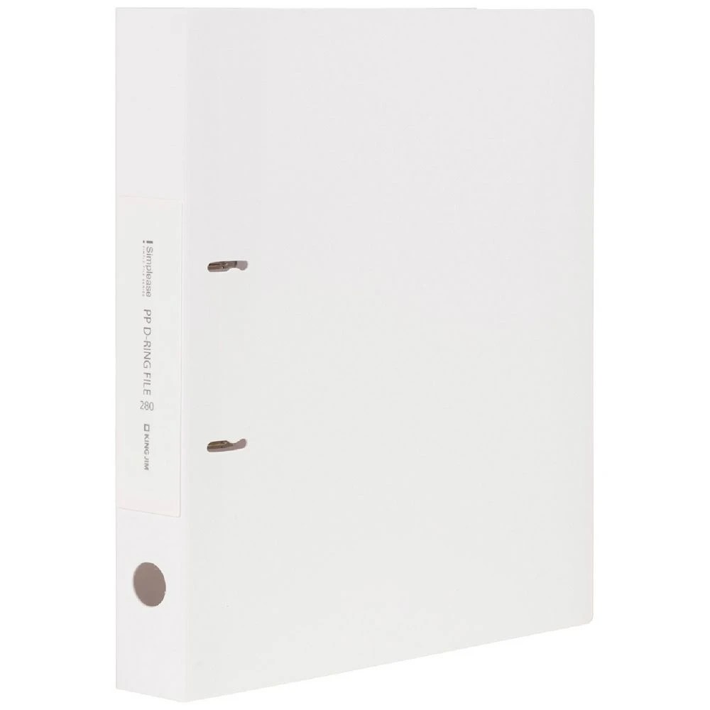 1 King Jim A4 2 D-Ring Simplease Binder 30mm White, 1 of 4
