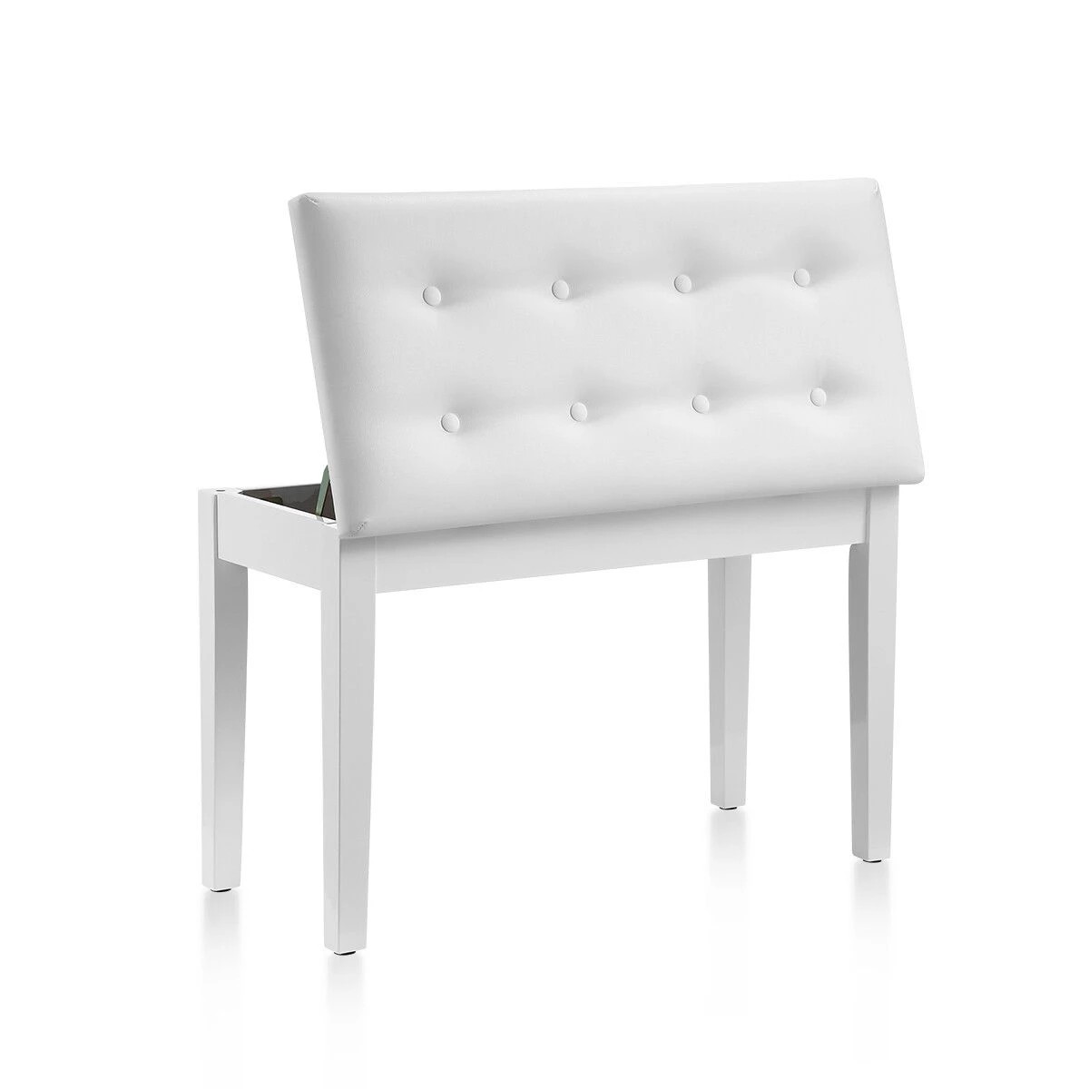 3 Melodic Piano Stool Wooden Bench Chair Keyboard Seat with Storage White, 3 of 3