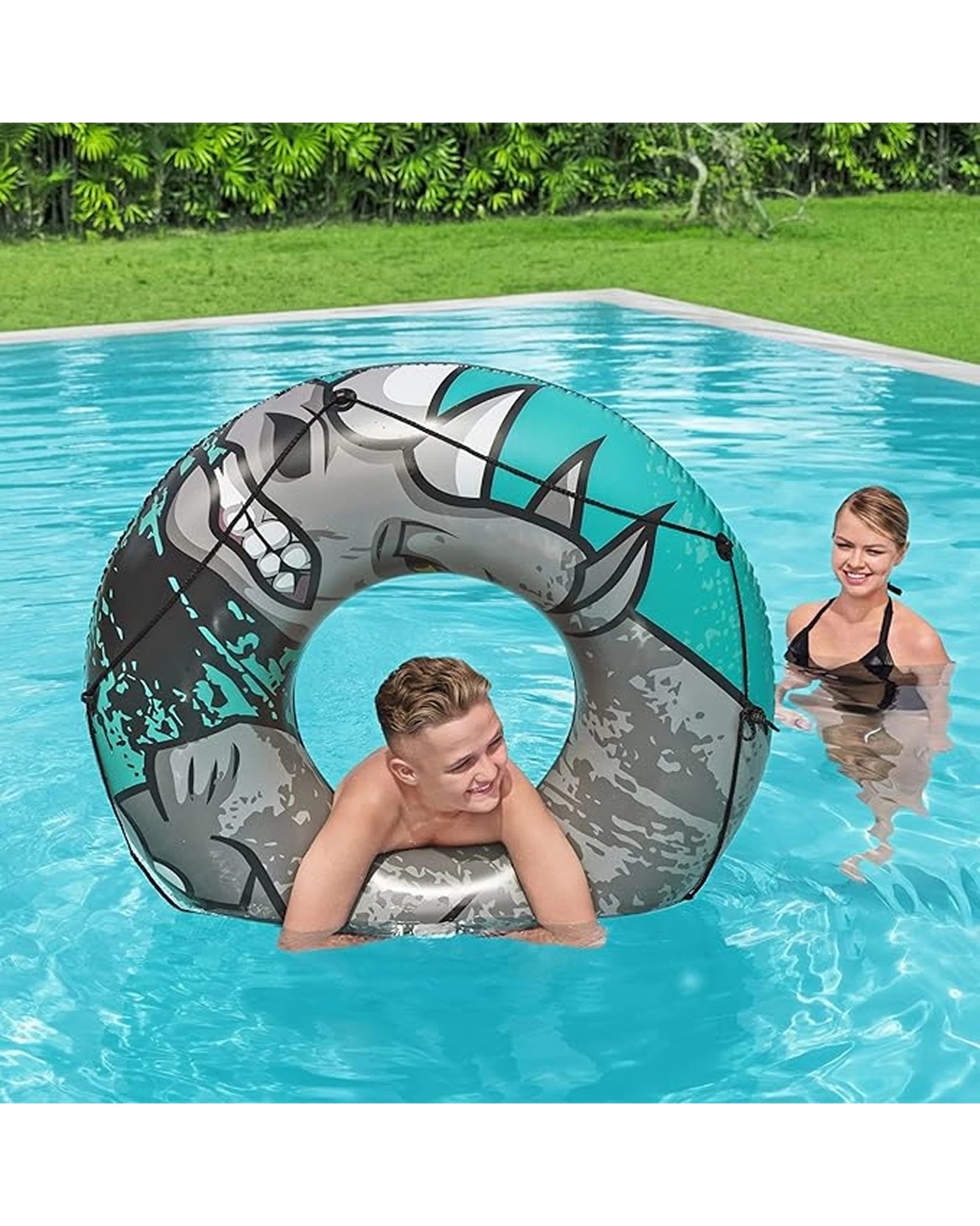 2 Bestway Rhino Rider Swim Tube 47 Inches PVC Plastic Pool Float - Multi, 2 of 6