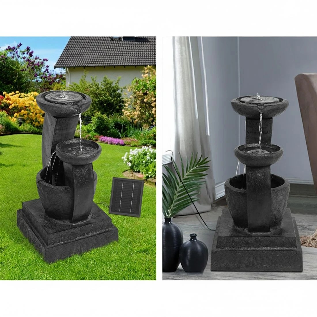 5 Gardeon Solar Water Feature Cascading Fountain 3-Tier Mushroom LED Light 70CM - Blue, 5 of 8