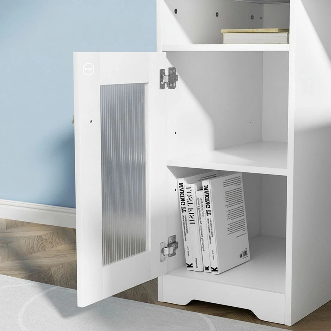 4 Artiss Computer Desk Shelf Cabinet L-Shape White 150CM - White, 4 of 4