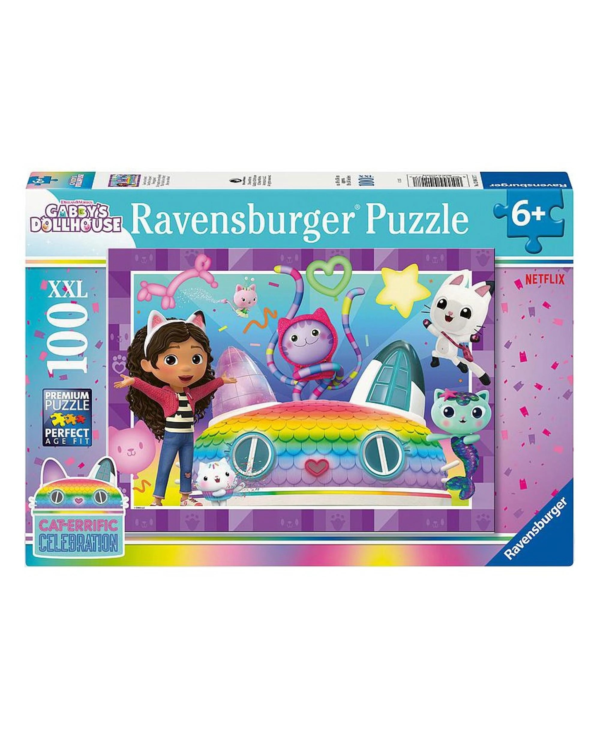1 Ravensburger Gabby's Dollhouse Cat-errific Celebration 100 XXL Piece Jigsaw Puzzle, 1 of 2