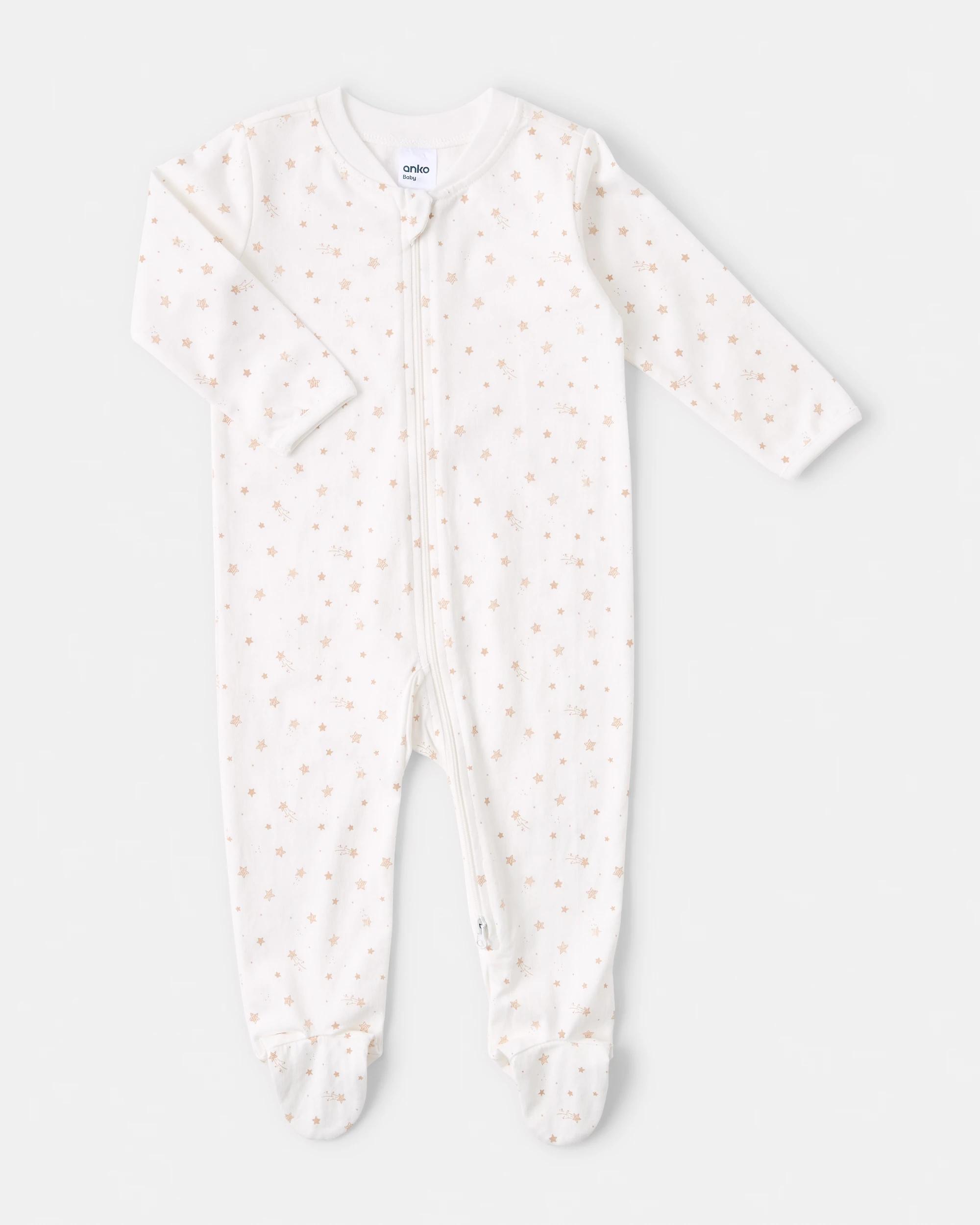 1 Cotton Everyday Coverall Wht Stars, 1 of 3