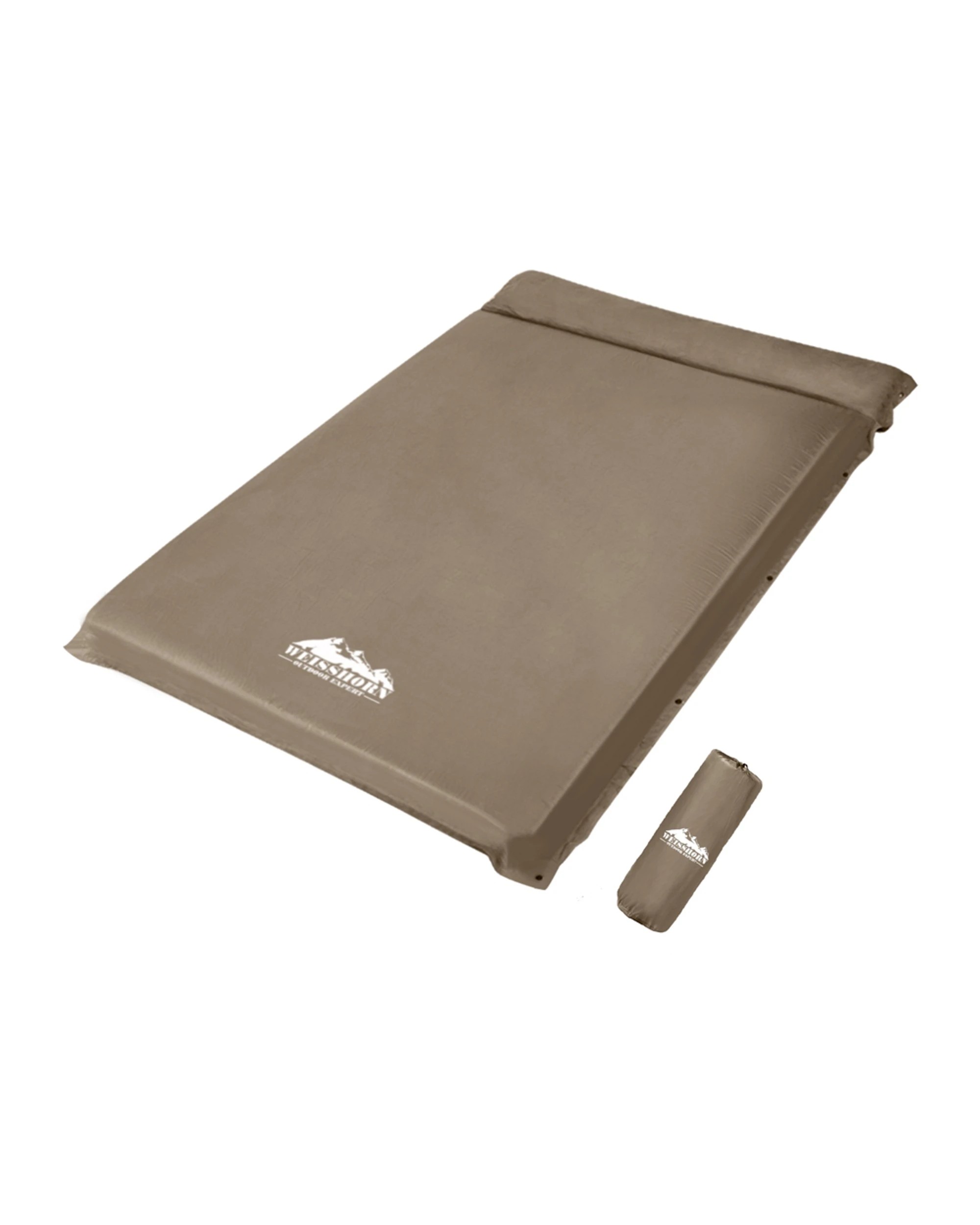 1 Weisshorn Self Inflating Mattress 10CM Camping Sleeping Mat Air Double Coffee - Brown, 1 of 6