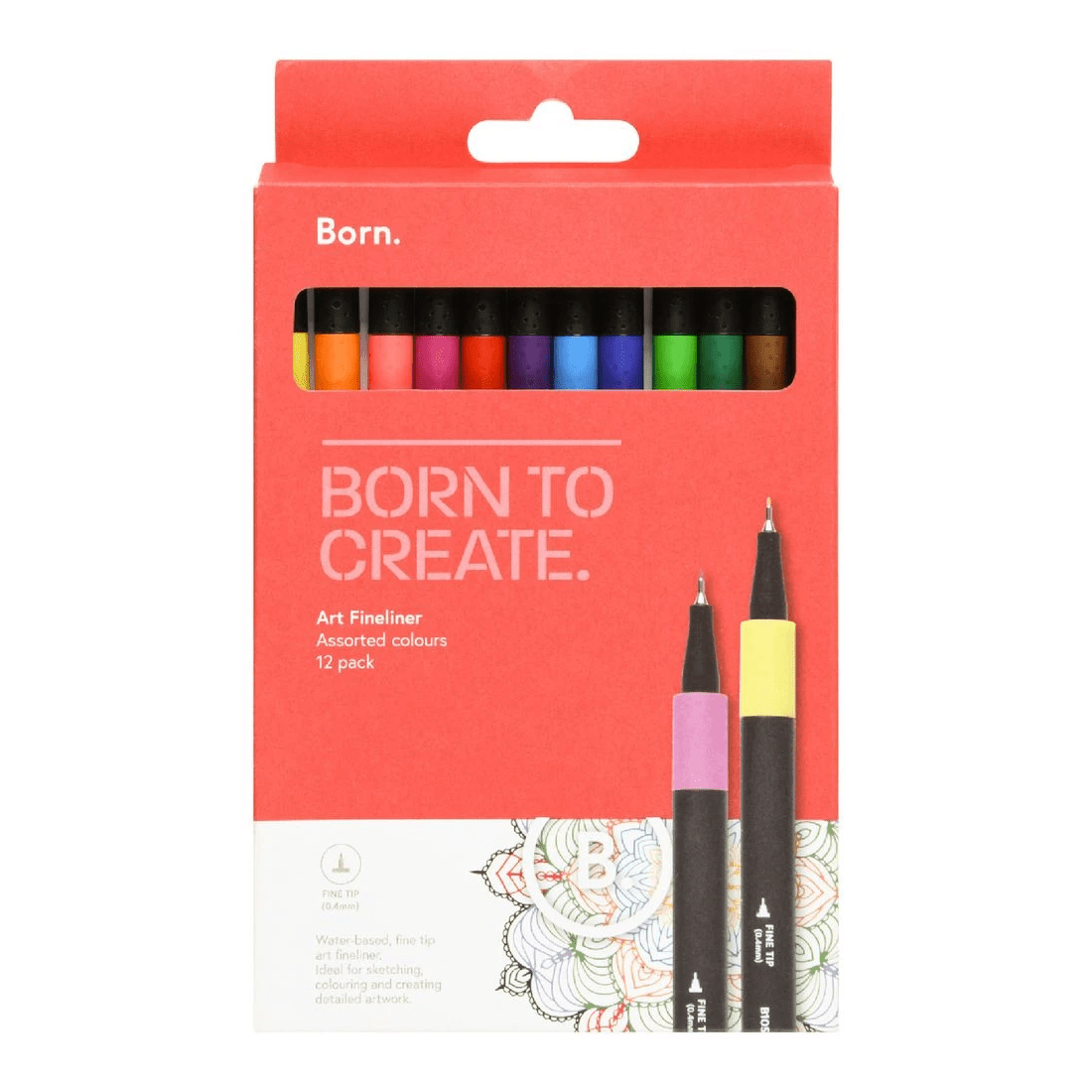 1 Born Art Fineliners Assorted 12 Pack, 1 of 3