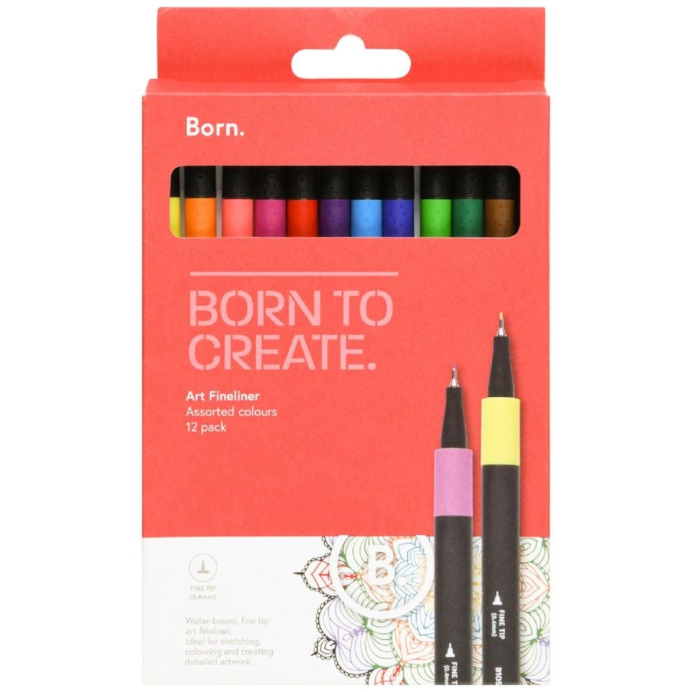 1 Born Art Fineliners Assorted 12 Pack, 1 of 3