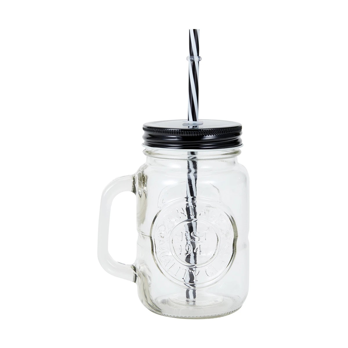 1 Badge Drink Jar and Straw, 1 of 3