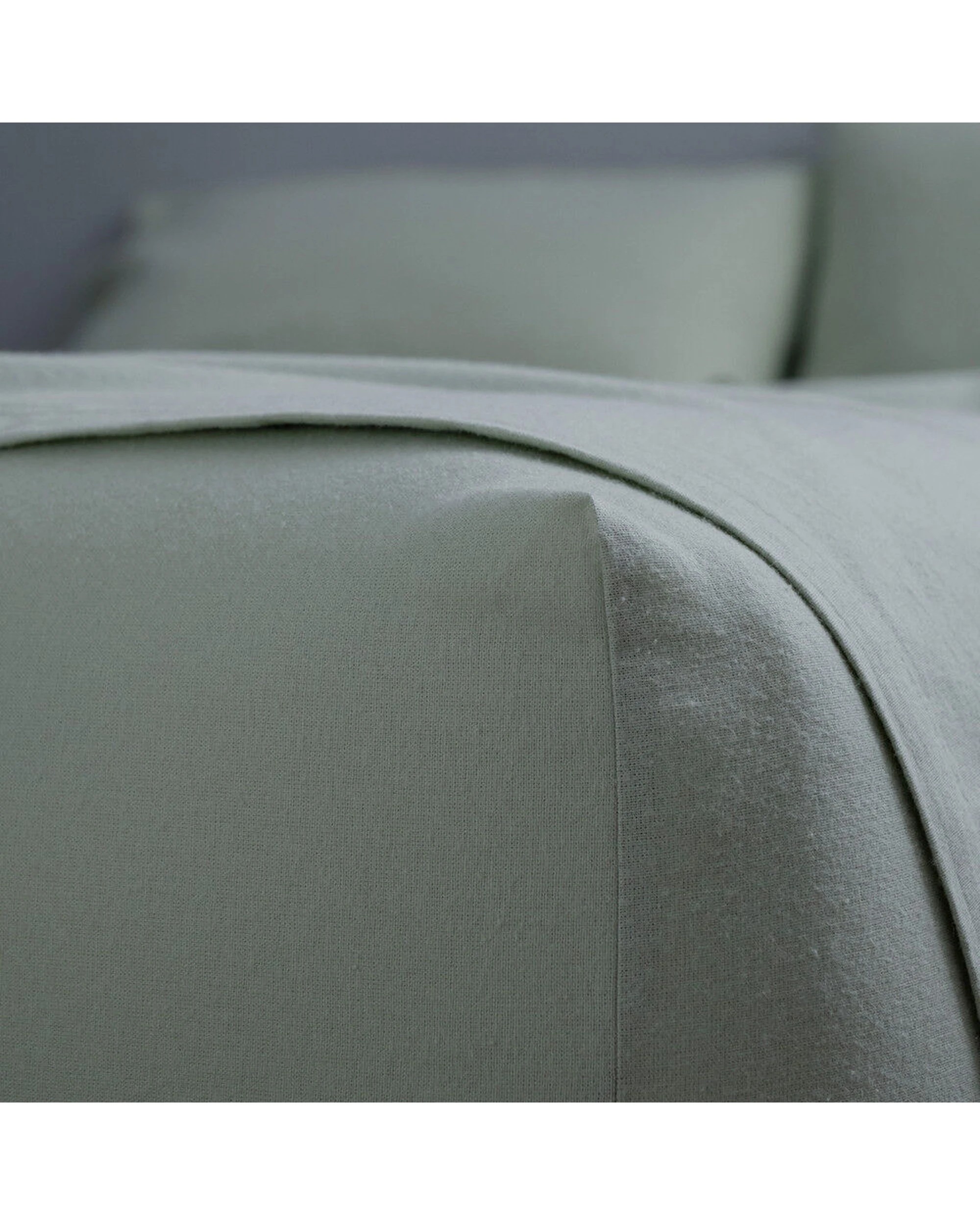 3 Canningvale Cozi Cotton Flannelette Fitted Sheet With Pillowcase Set Mineral - Single Bed - Green, 3 of 5