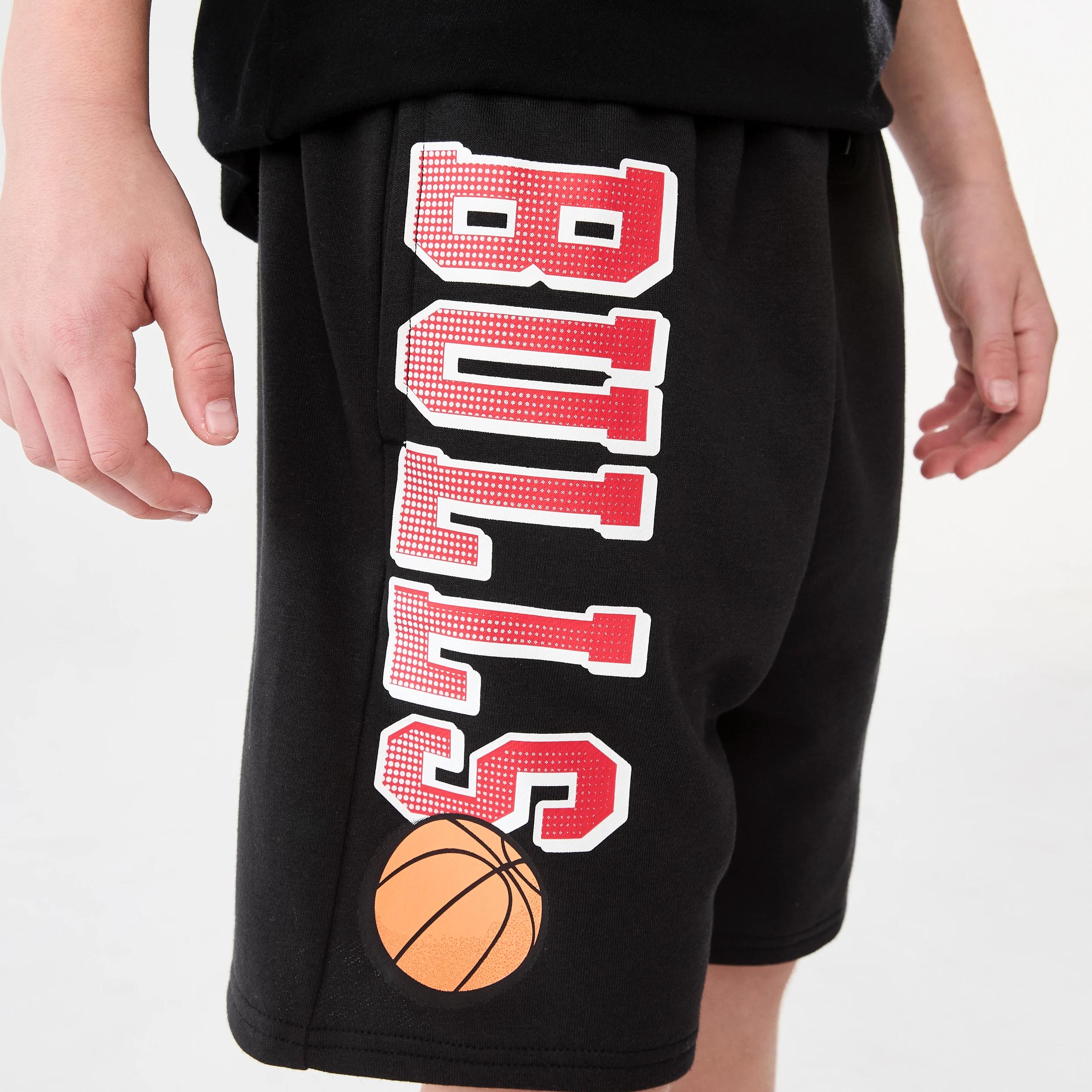 6 Official NBA Kids Fleece Shorts BLACK BULLS TERRY SHORT, 6 of 7