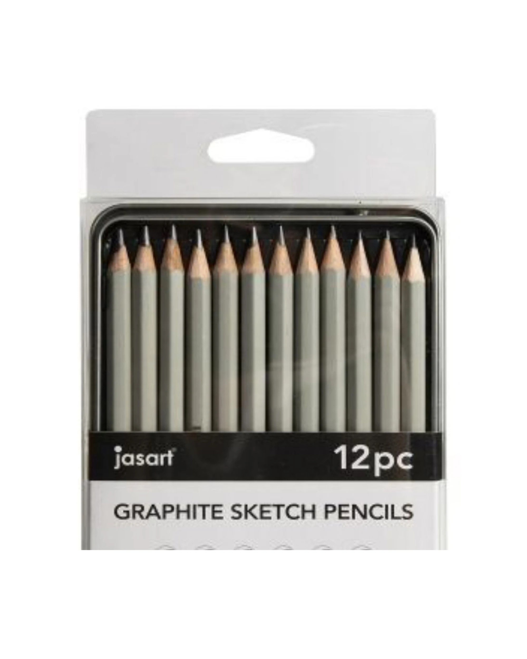 2 Jasart 12pc Studio Graphite Sketch Pencil Tin Set - Grey, 2 of 3