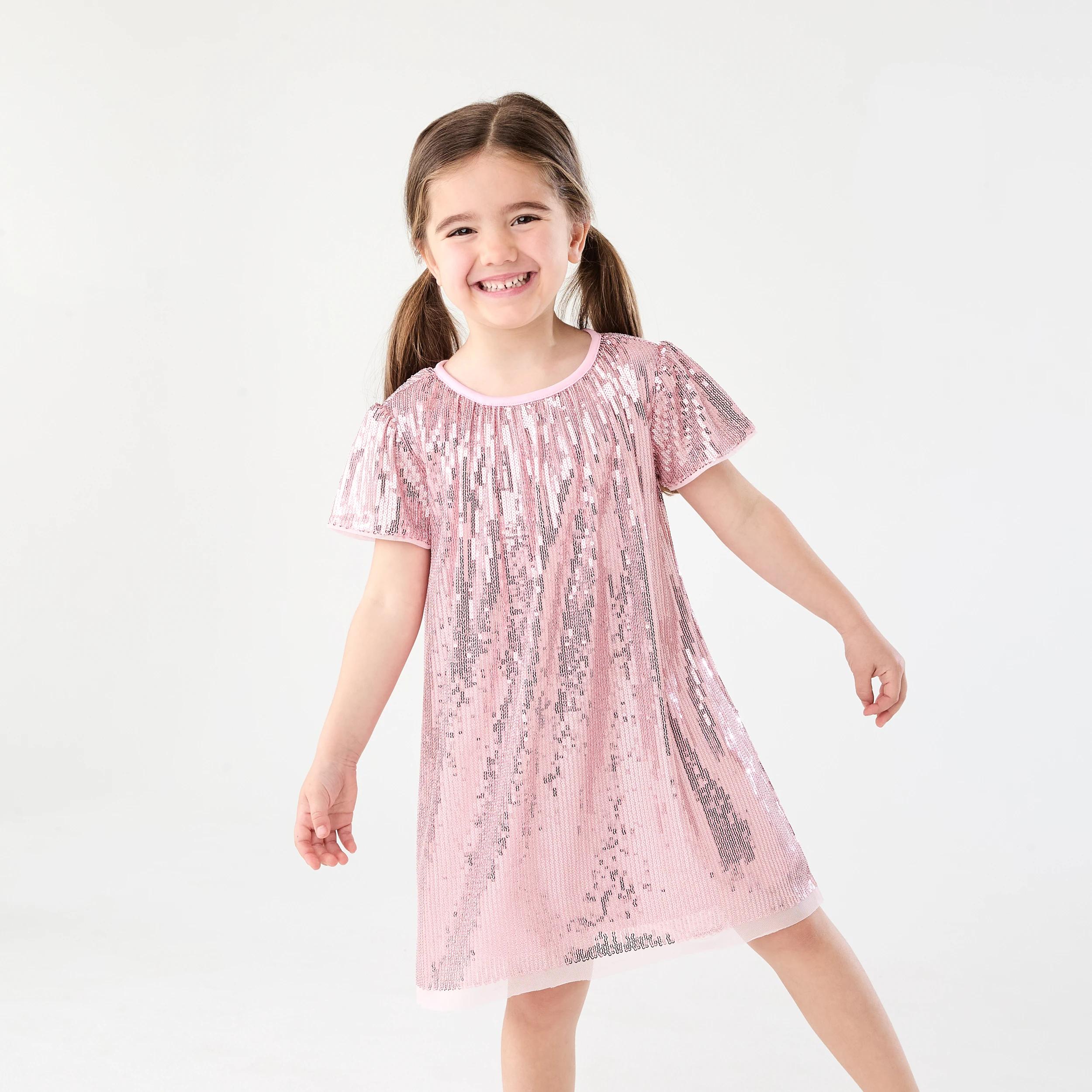 1 Sequin Party Dress Bllet Pink, 1 of 8